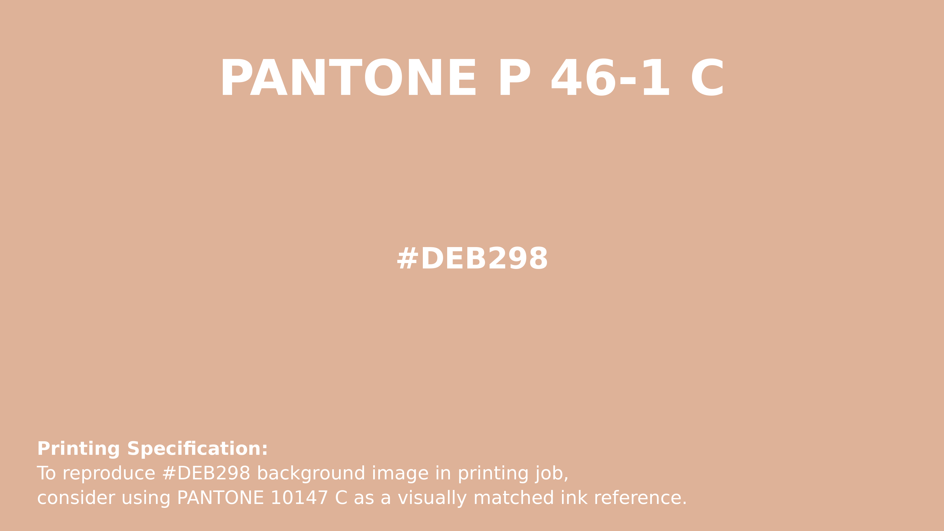 Professional Pantone color reference guide for Pantone P 46-1 C Color | Hex color Code #deb298. Perfect for printing specifications and color matching in production. #pantone #colormatching #printing #deb298