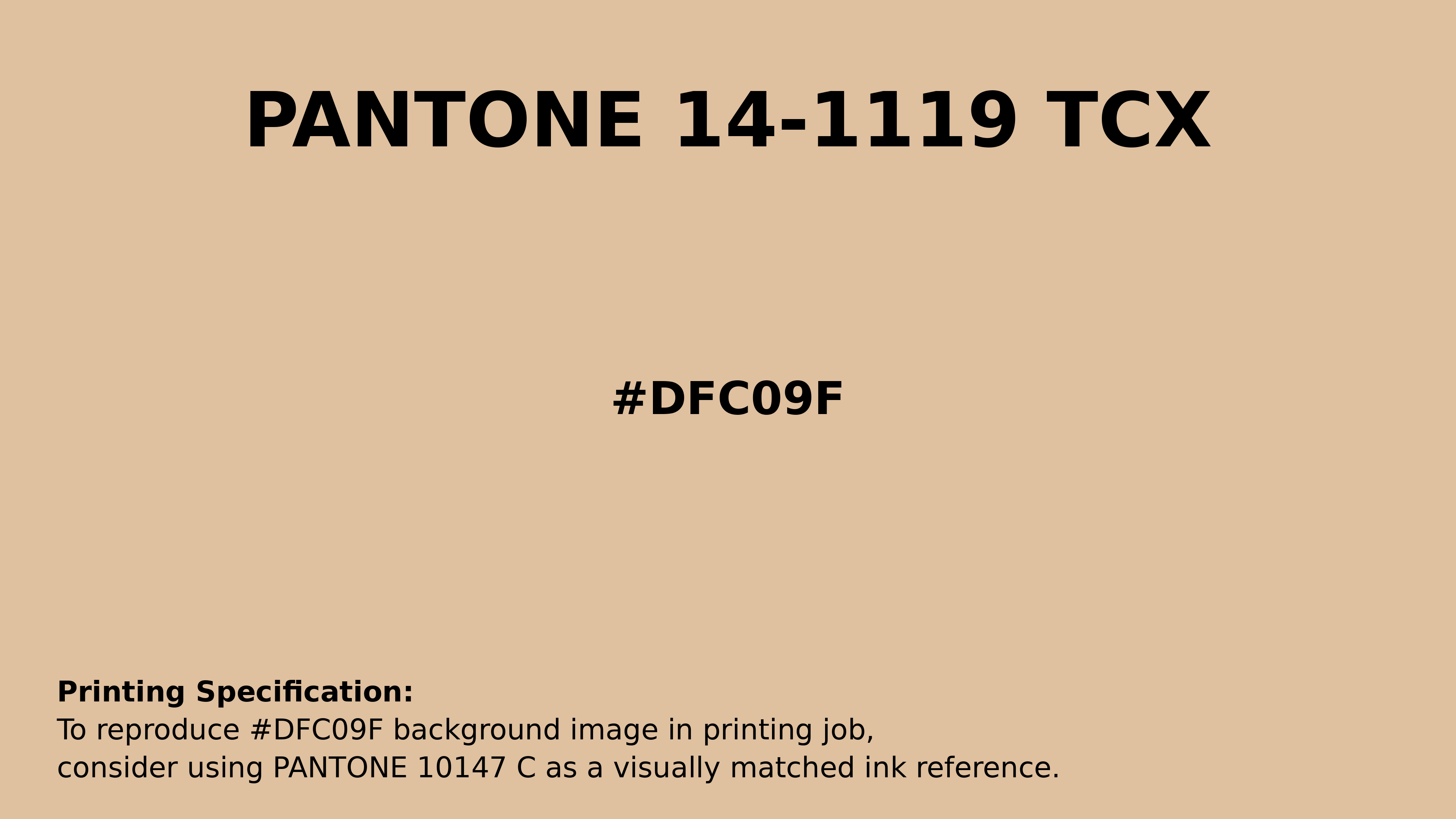 Hex Color #dfc09f | Printing Match PANTONE 14-1119 TCX | Color