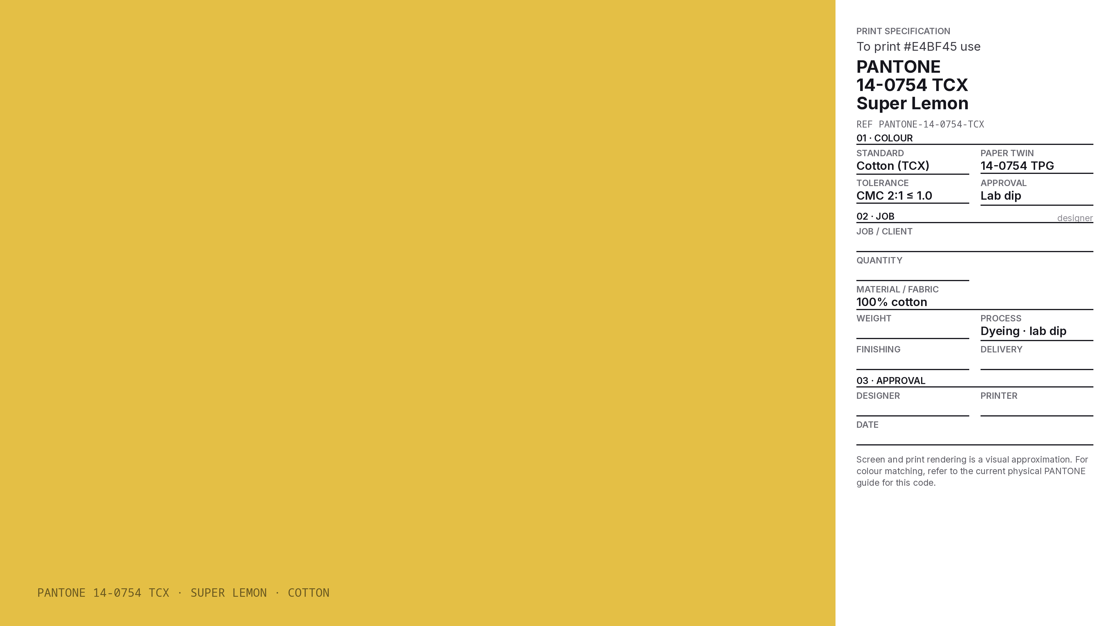 Super Lemon Hex Code #E4BF45 — RGB, CMYK & HSL Color Values