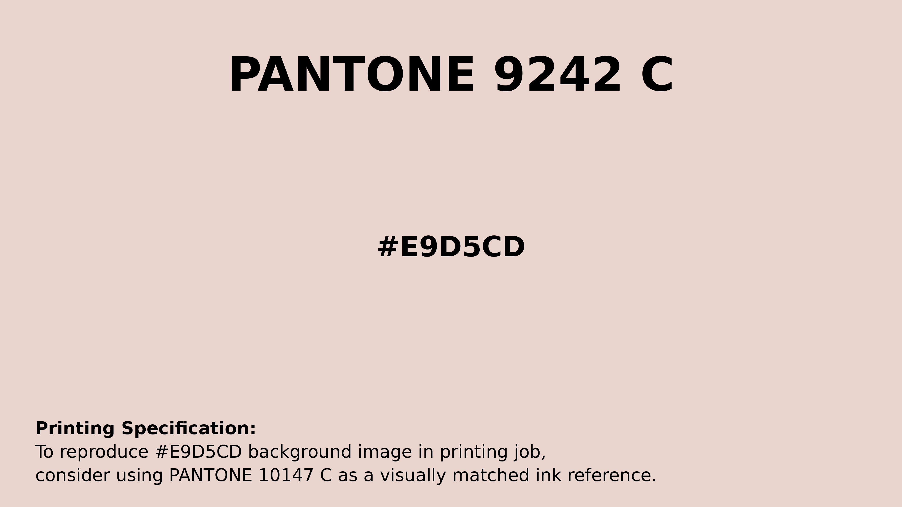 Professional Pantone color reference guide for Pantone 9242 C Color | Hex color Code #e9d5cd. Perfect for printing specifications and color matching in production. #pantone #colormatching #printing #e9d5cd