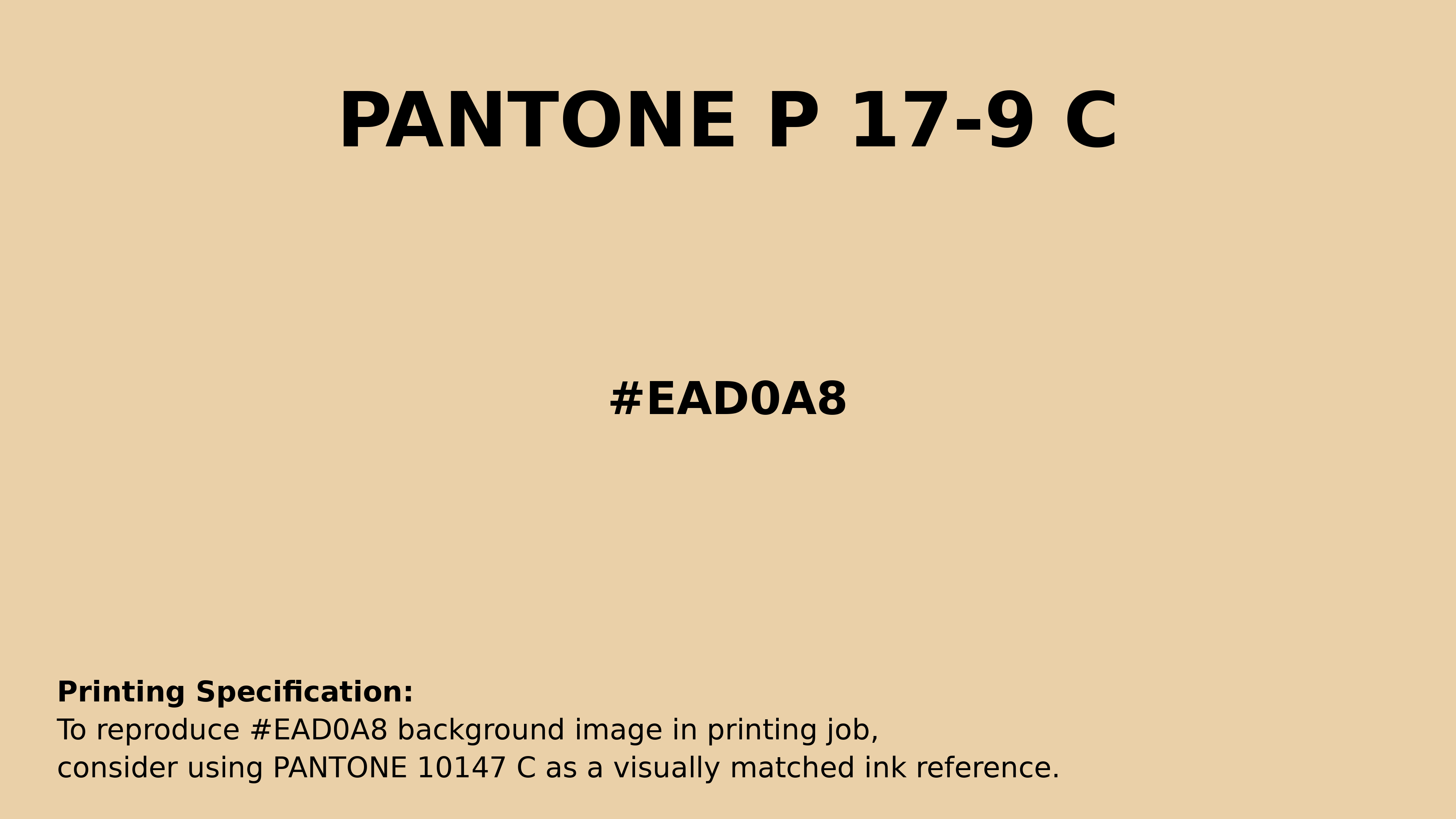 Professional Pantone color reference guide for Pantone P 17-9 C Color | Hex color Code #ead0a8. Perfect for printing specifications and color matching in production. #pantone #colormatching #printing #ead0a8