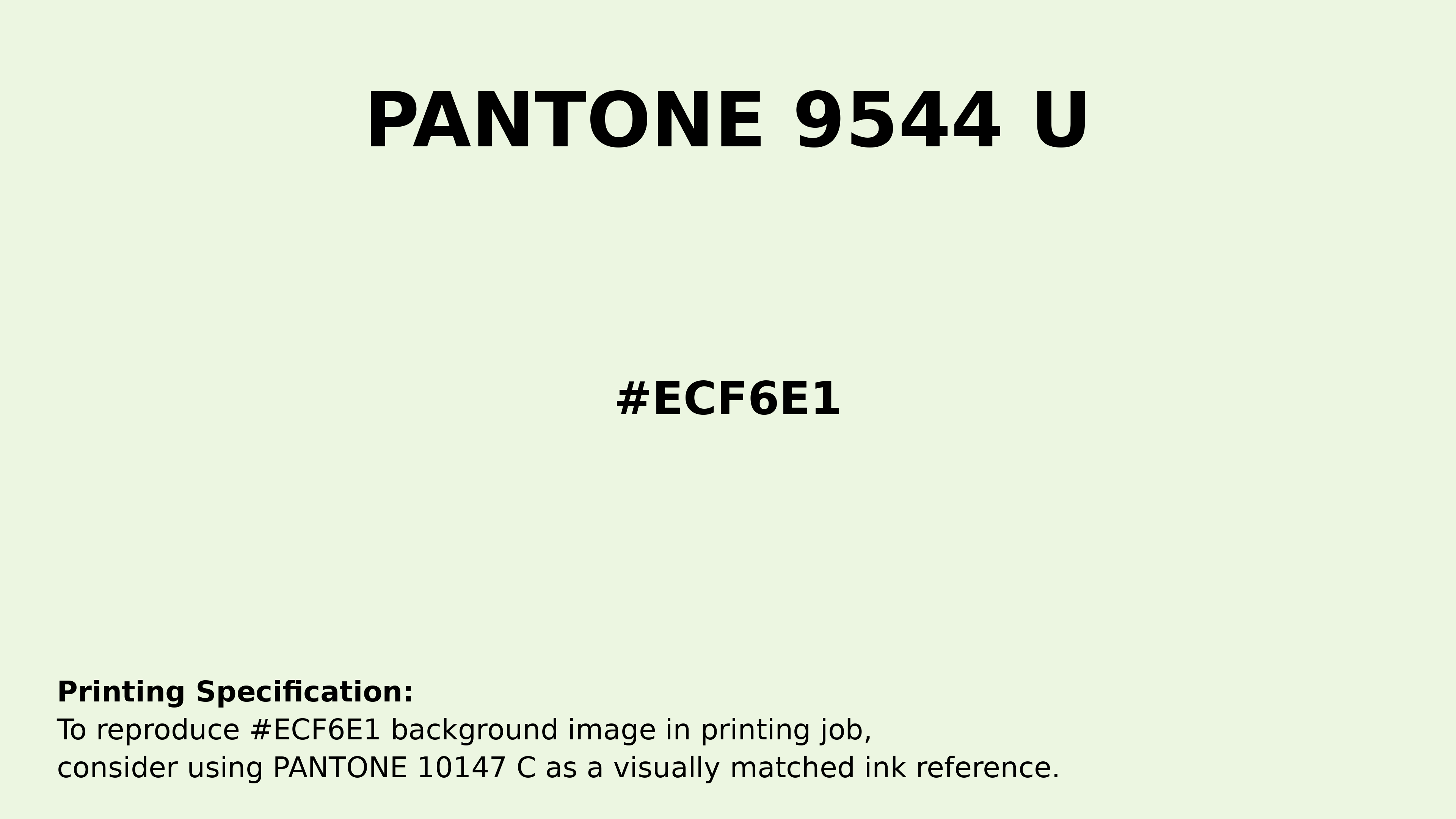 Professional Pantone color reference guide for Pantone 9544 U Color | Hex color Code #ecf6e1. Perfect for printing specifications and color matching in production. #pantone #colormatching #printing #ecf6e1