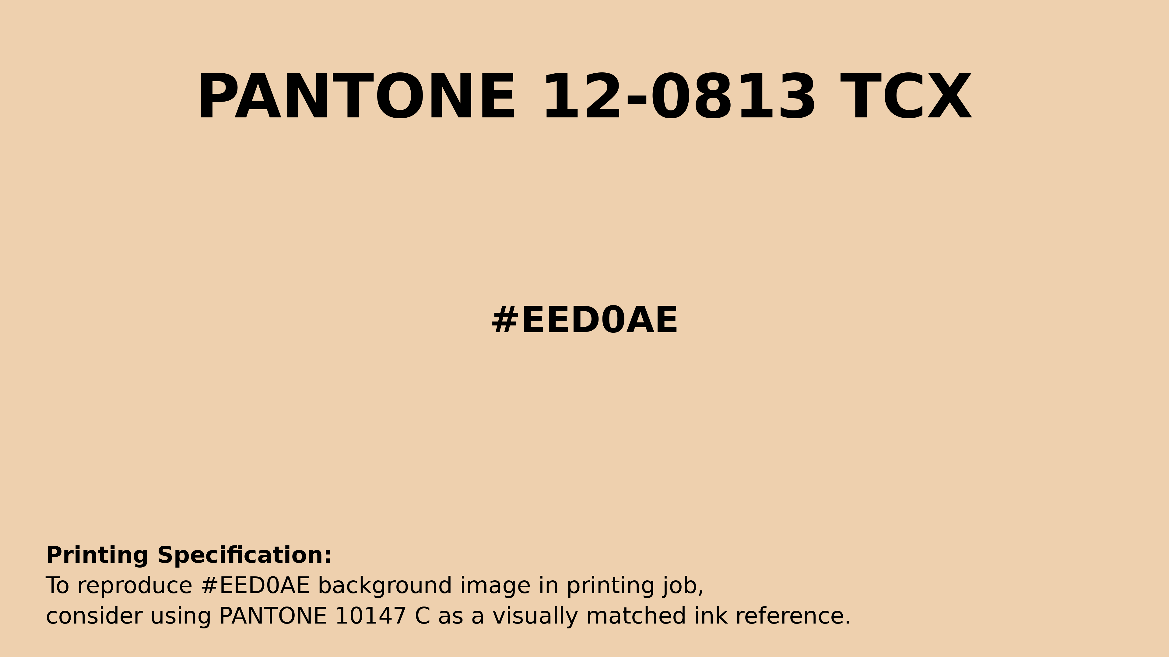Professional Pantone color reference guide for Pantone 12-0813 Tcx Autumn Blonde Color | Hex color Code #eed0ae. Perfect for printing specifications and color matching in production. #pantone #colormatching #printing #eed0ae