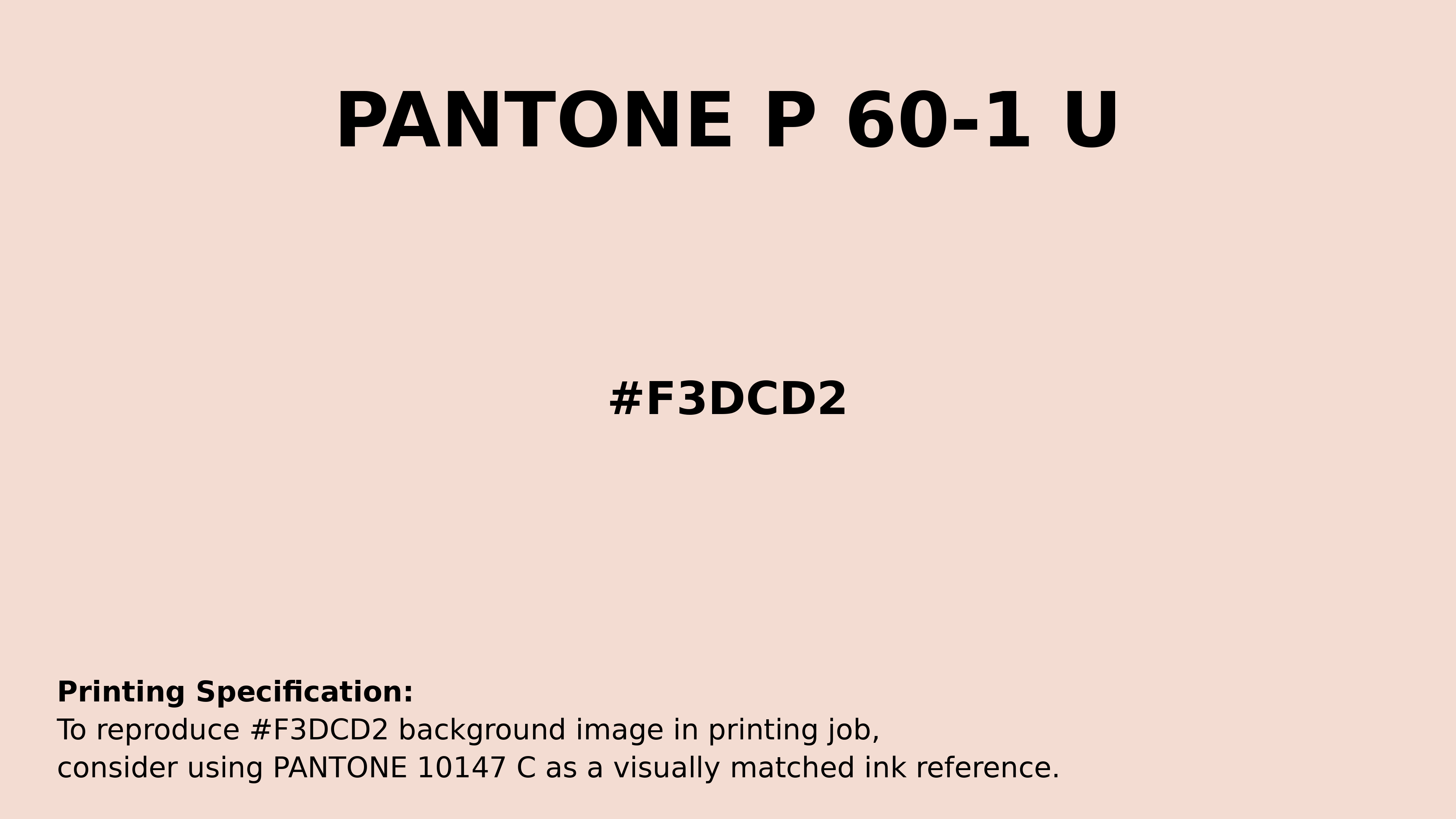 Professional Pantone color reference guide for Pantone P 60-1 U Color | Hex color Code #f3dcd2. Perfect for printing specifications and color matching in production. #pantone #colormatching #printing #f3dcd2