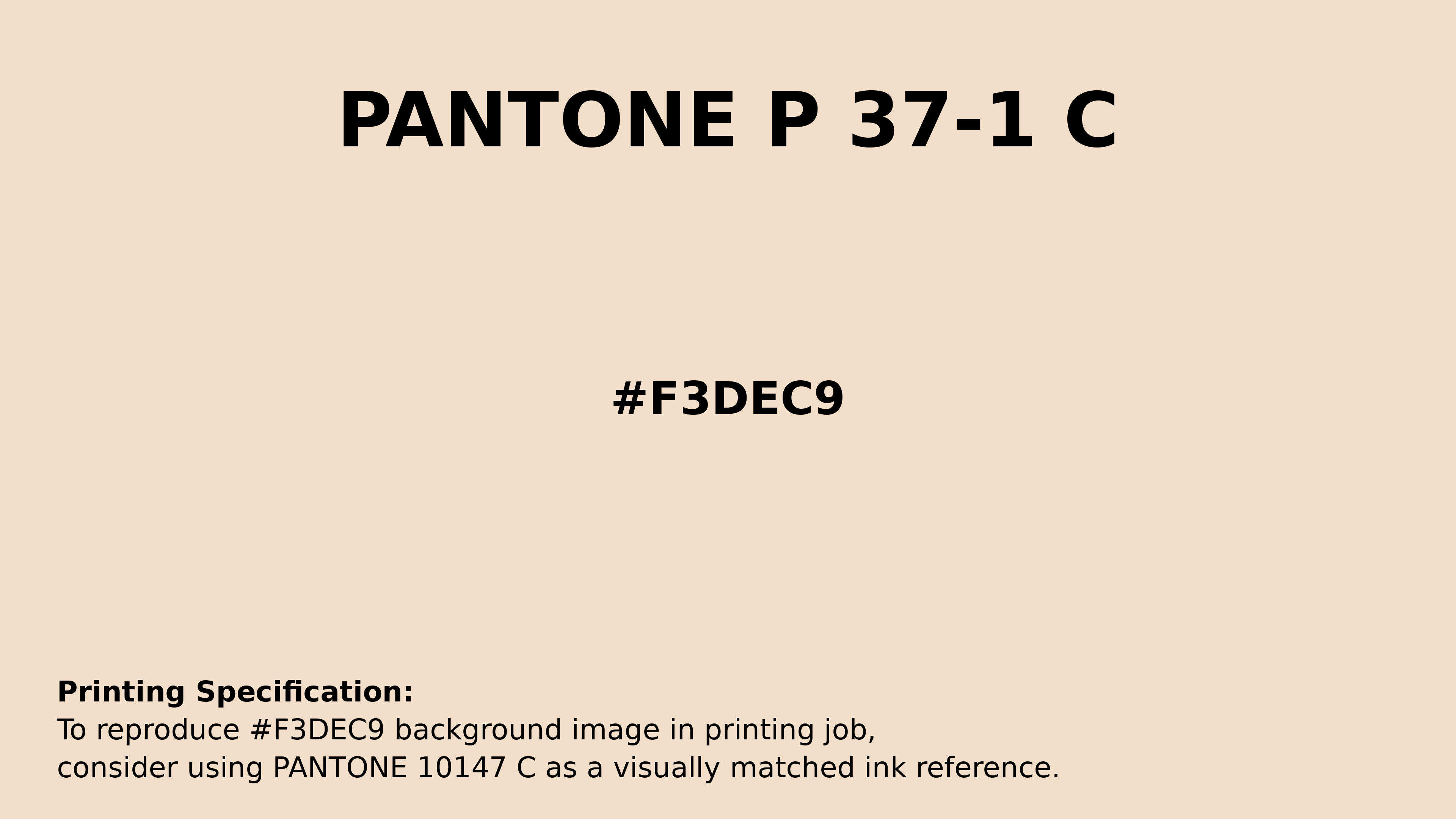 Professional Pantone color reference guide for Pantone P 37-1 C Color | Hex color Code #f3dec9. Perfect for printing specifications and color matching in production. #pantone #colormatching #printing #f3dec9