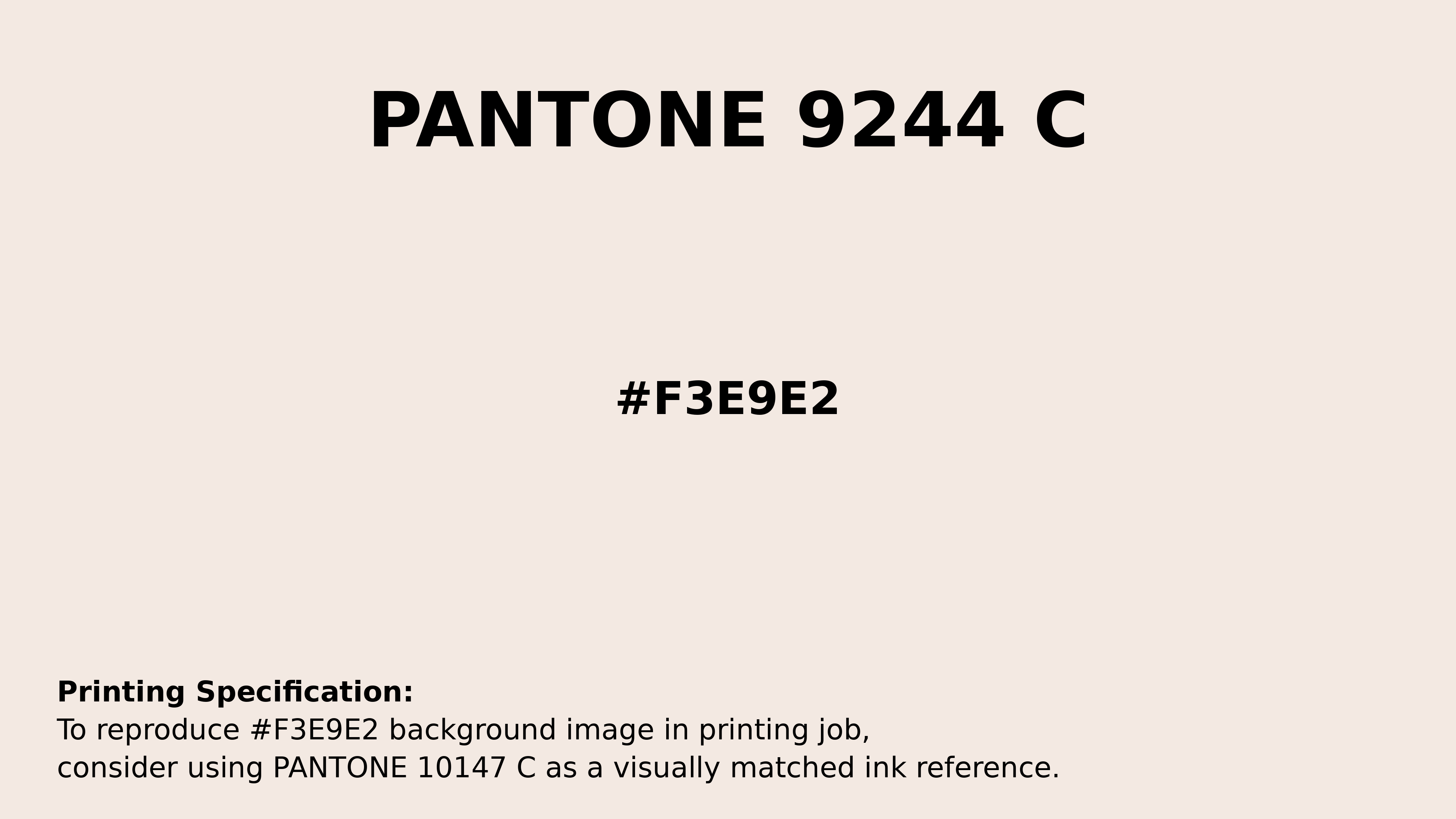 Professional Pantone color reference guide for Pantone 9244 C Color | Hex color Code #f3e9e2. Perfect for printing specifications and color matching in production. #pantone #colormatching #printing #f3e9e2