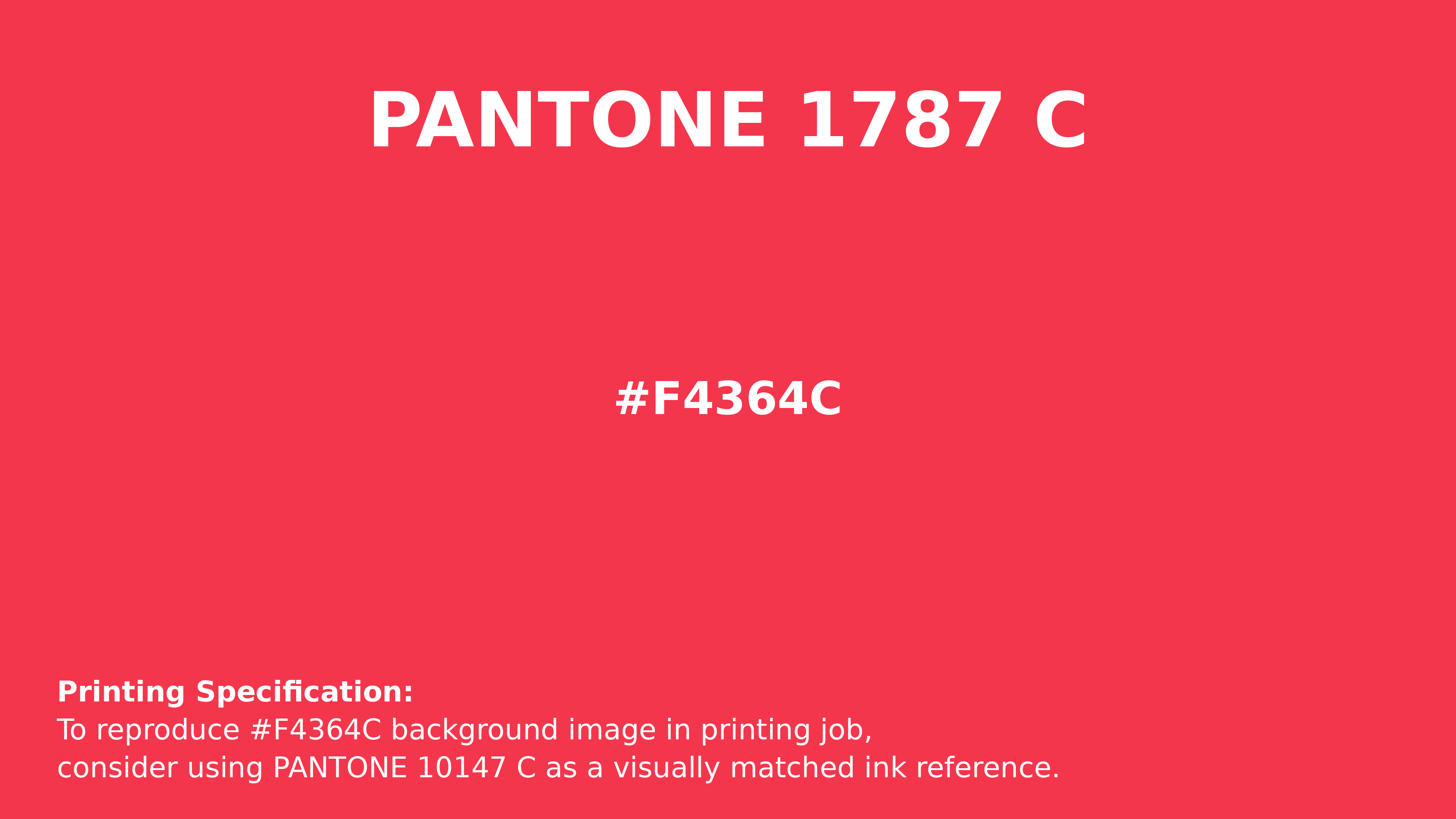 Professional Pantone color reference guide for Pantone 1787 C Color | Hex color Code #f4364c. Perfect for printing specifications and color matching in production. #pantone #colormatching #printing #f4364c
