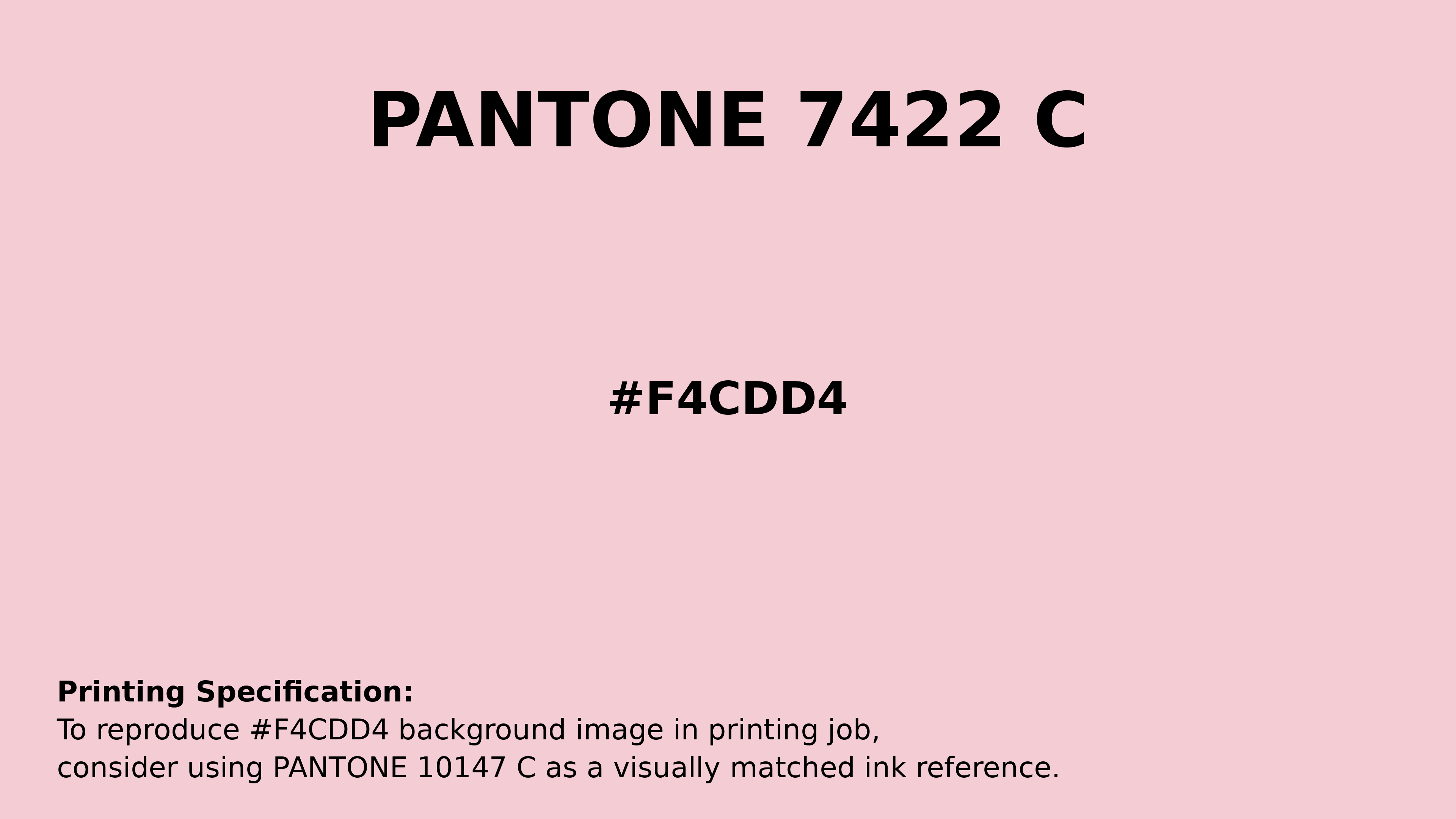 Professional Pantone color reference guide for Pantone 7422 C Color | Hex color Code #f4cdd4. Perfect for printing specifications and color matching in production. #pantone #colormatching #printing #f4cdd4