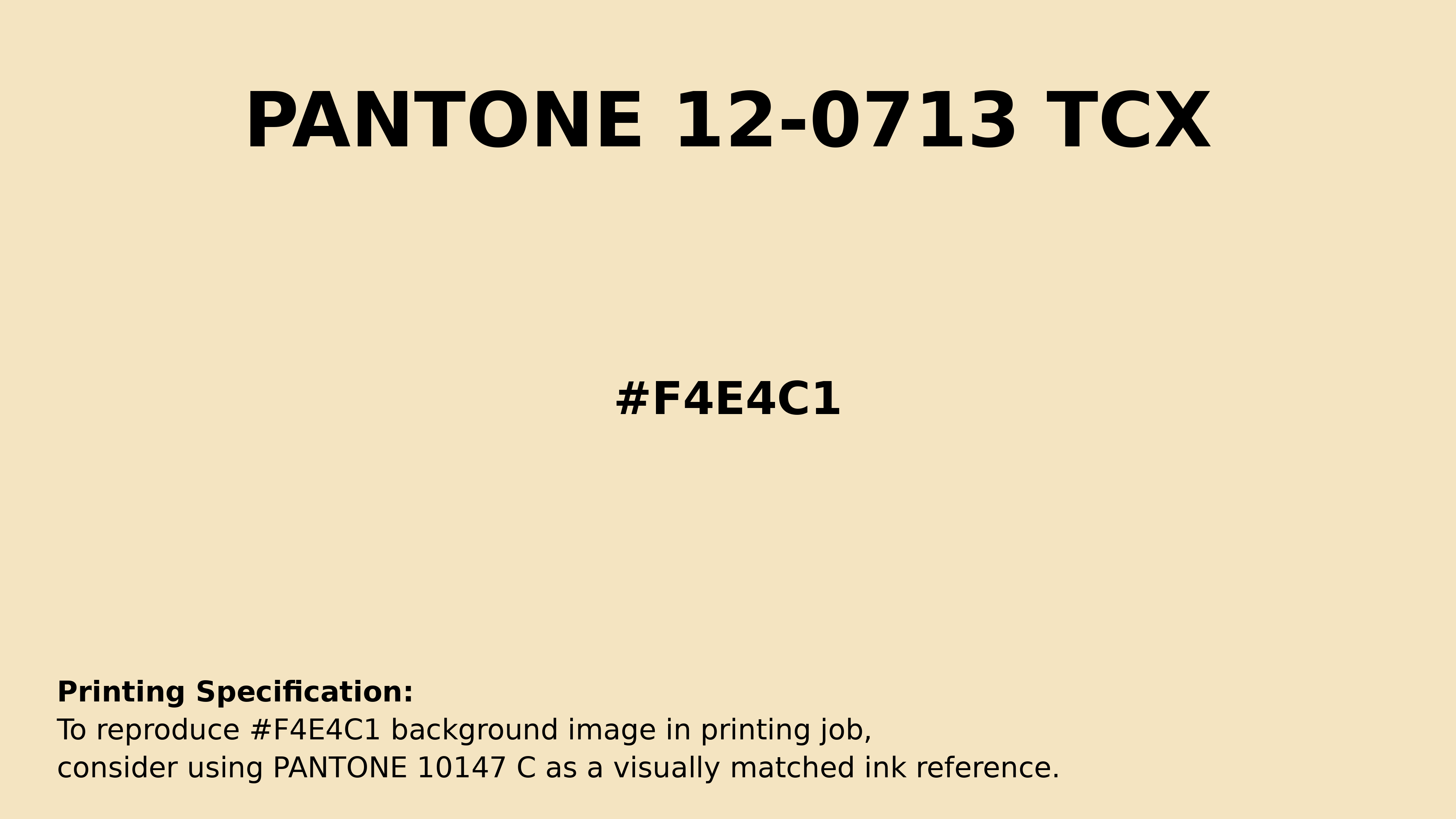 Professional Pantone color reference guide for Pantone 12-0713 Tcx Almond Oil Color | Hex color Code #f4e4c1. Perfect for printing specifications and color matching in production. #pantone #colormatching #printing #f4e4c1