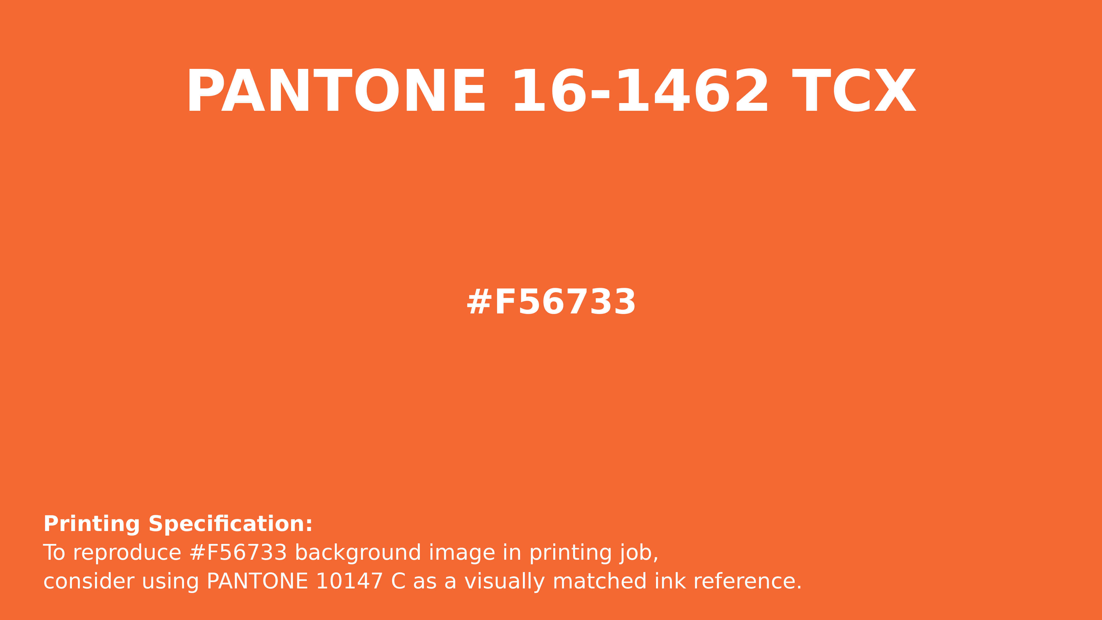 Hex Color #f56733 | Printing Match PANTONE 16-1462 TCX | Color ...