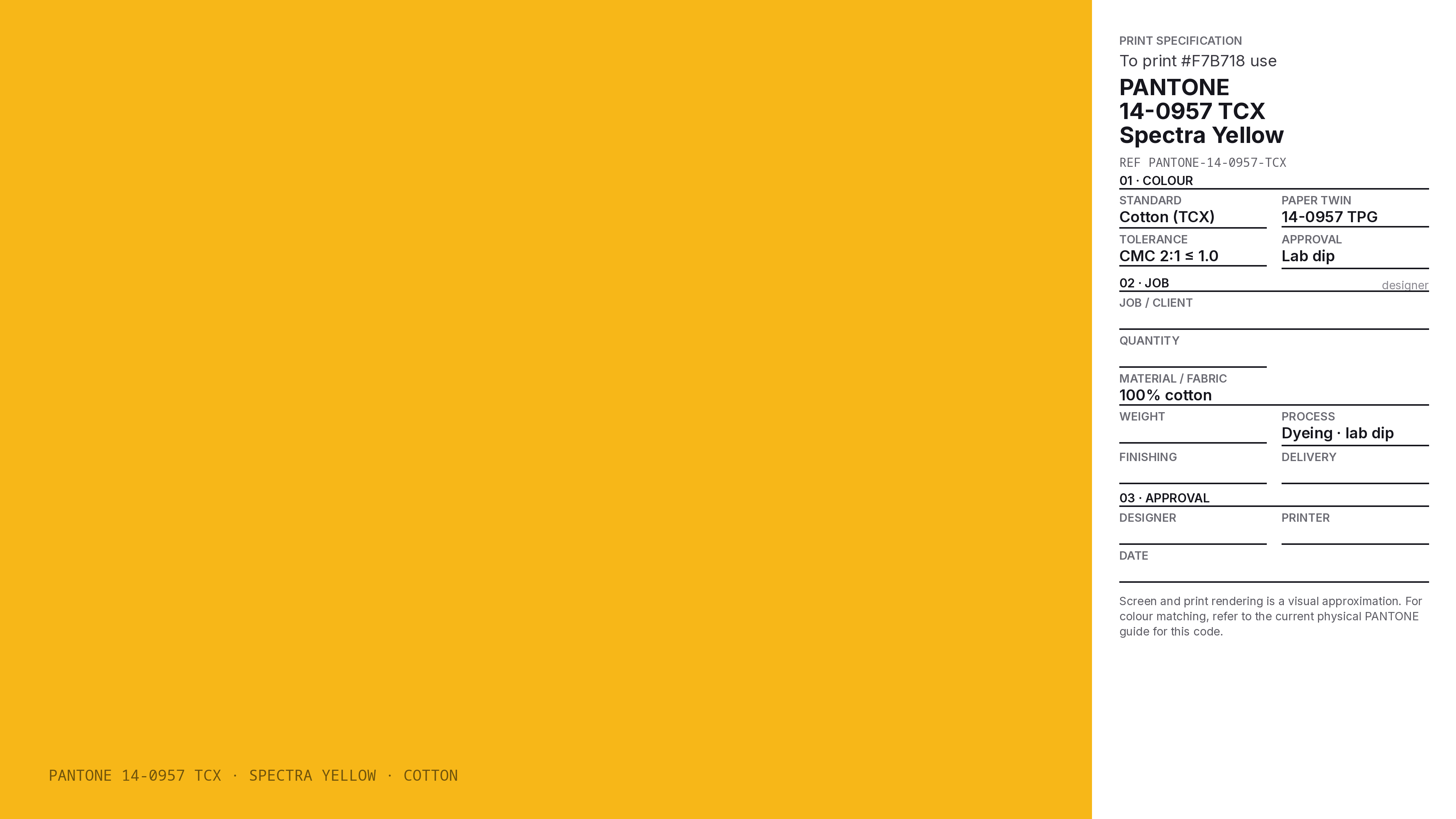 Spectra Yellow Hex Code #F7B718 — RGB, CMYK & HSL Color Values