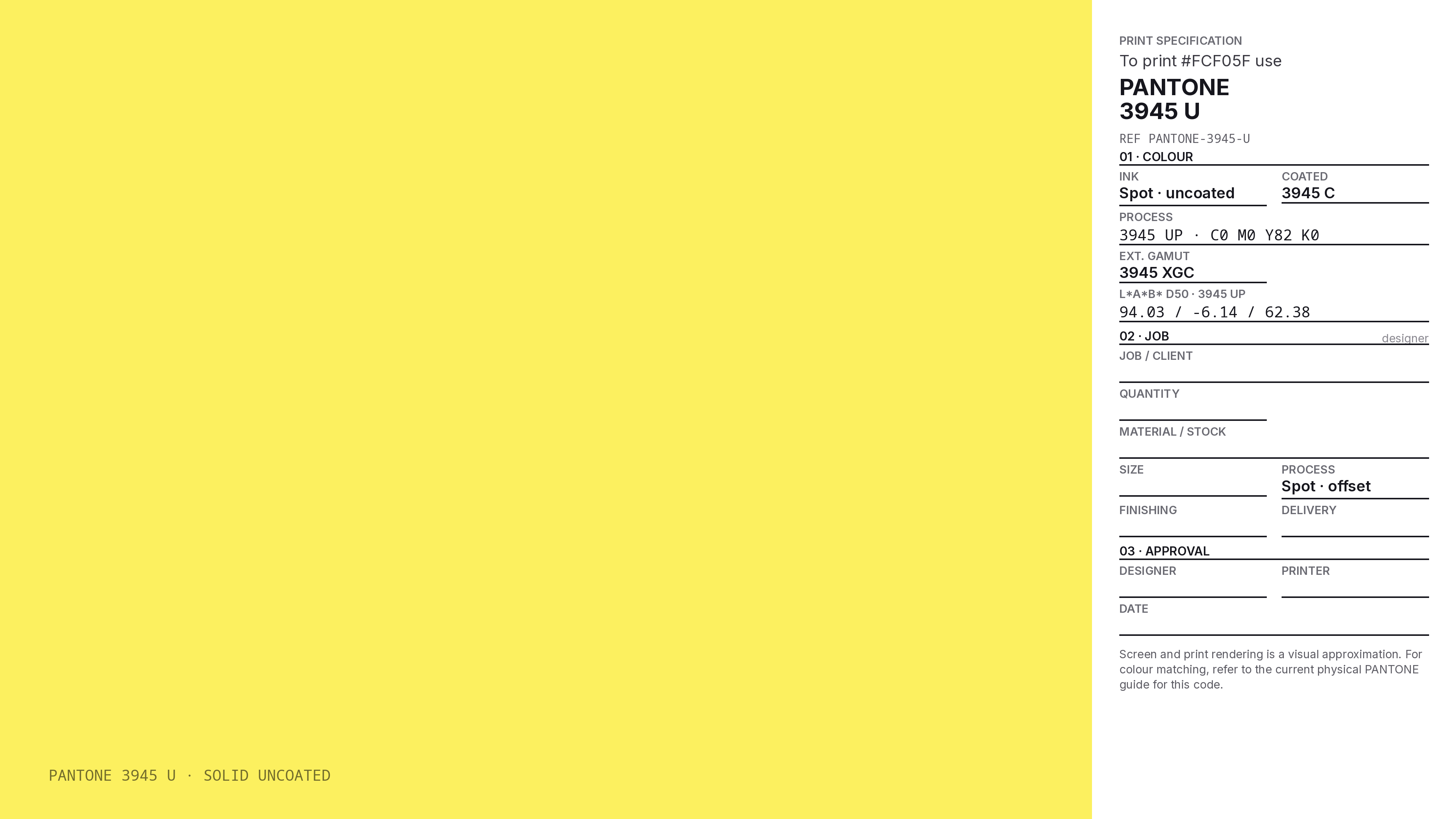 FCF05F Hex Code (Kihada Yellow Shade) — RGB, CMYK & HSL Color