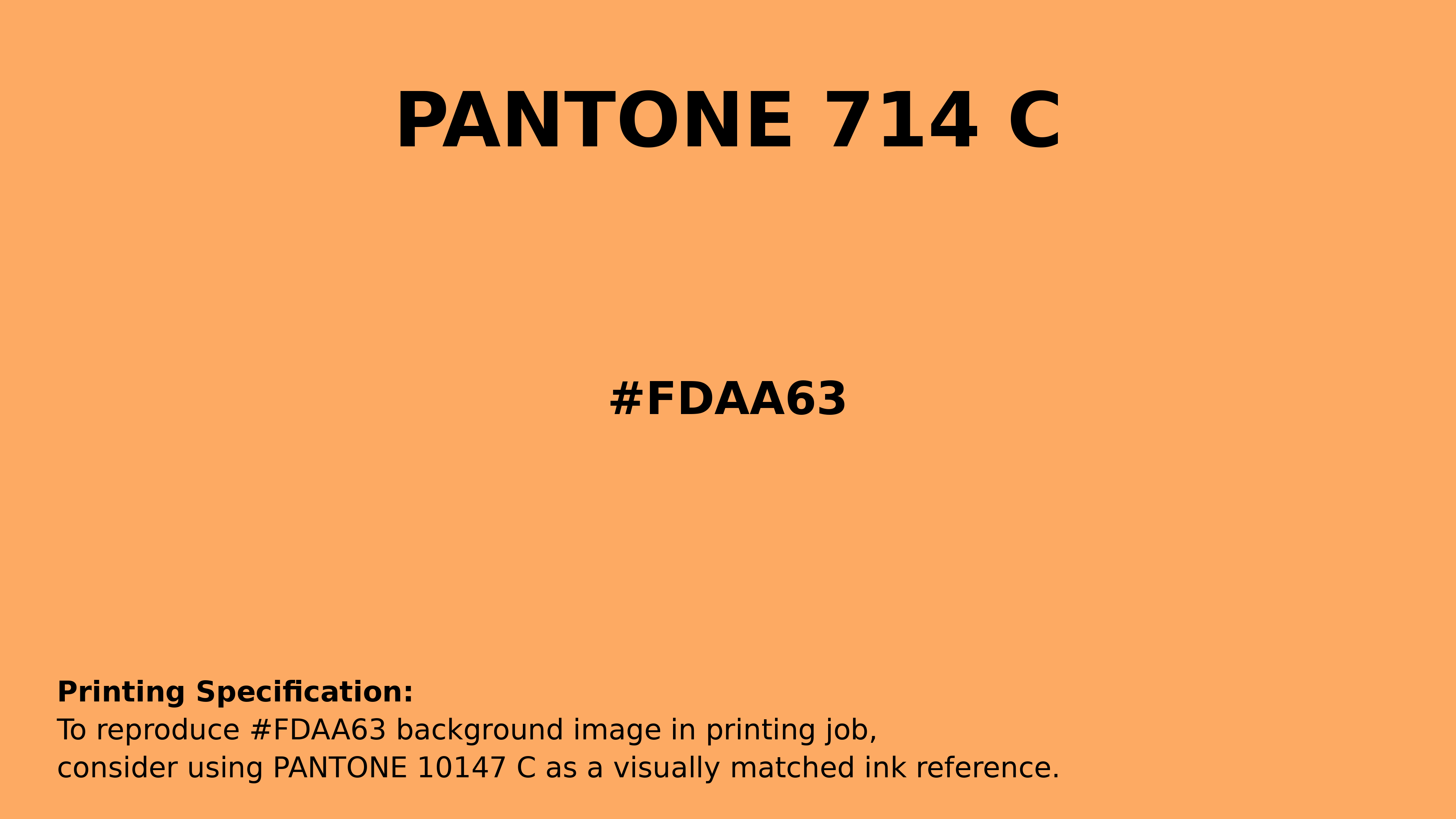Professional Pantone color reference guide for Pantone 714 C Color | Hex color Code #fdaa63. Perfect for printing specifications and color matching in production. #pantone #colormatching #printing #fdaa63