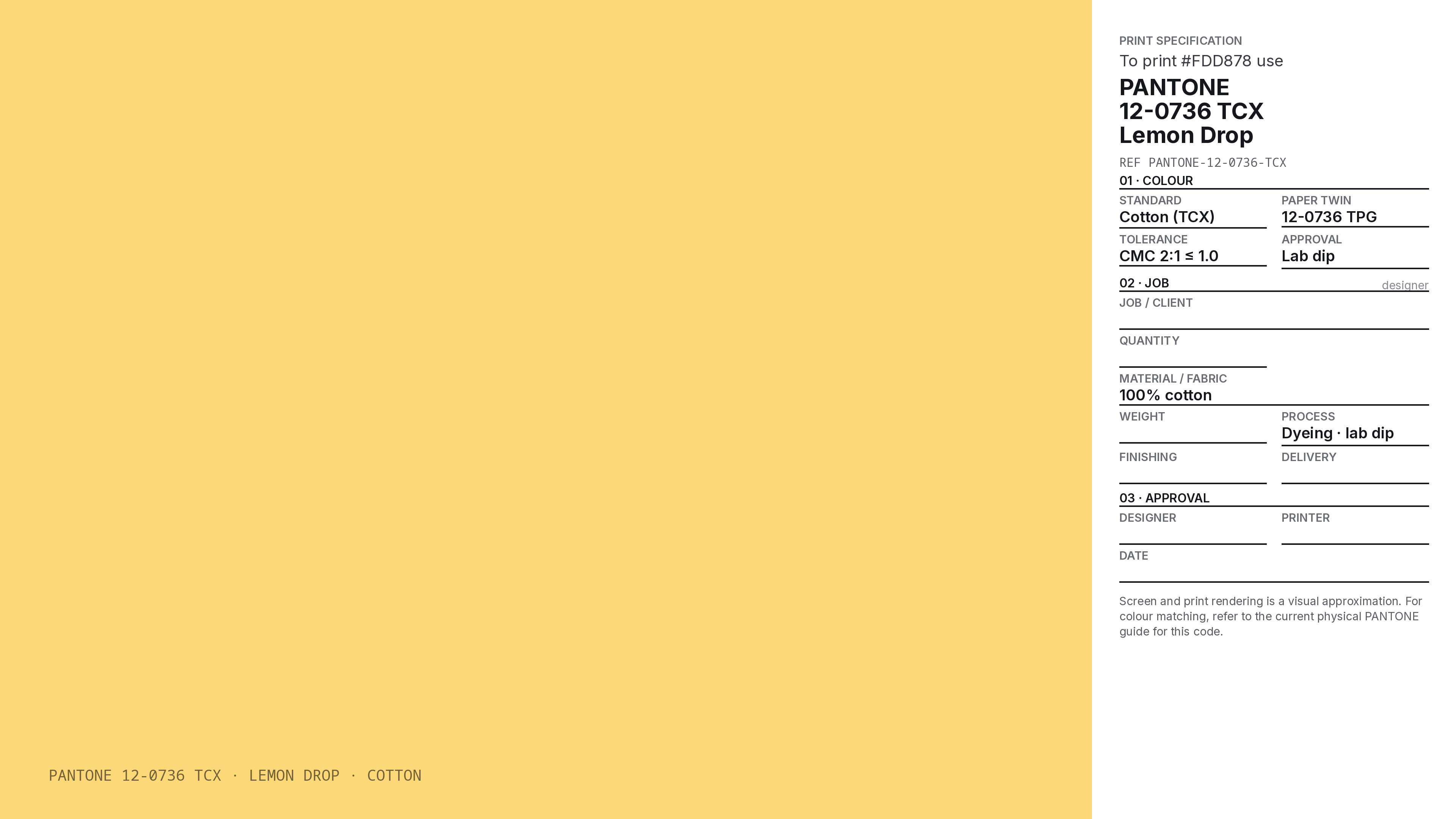 Coloréページ Lemon Drop Hex Code #FDD878 — RGB, CMYK & HSL Color Values