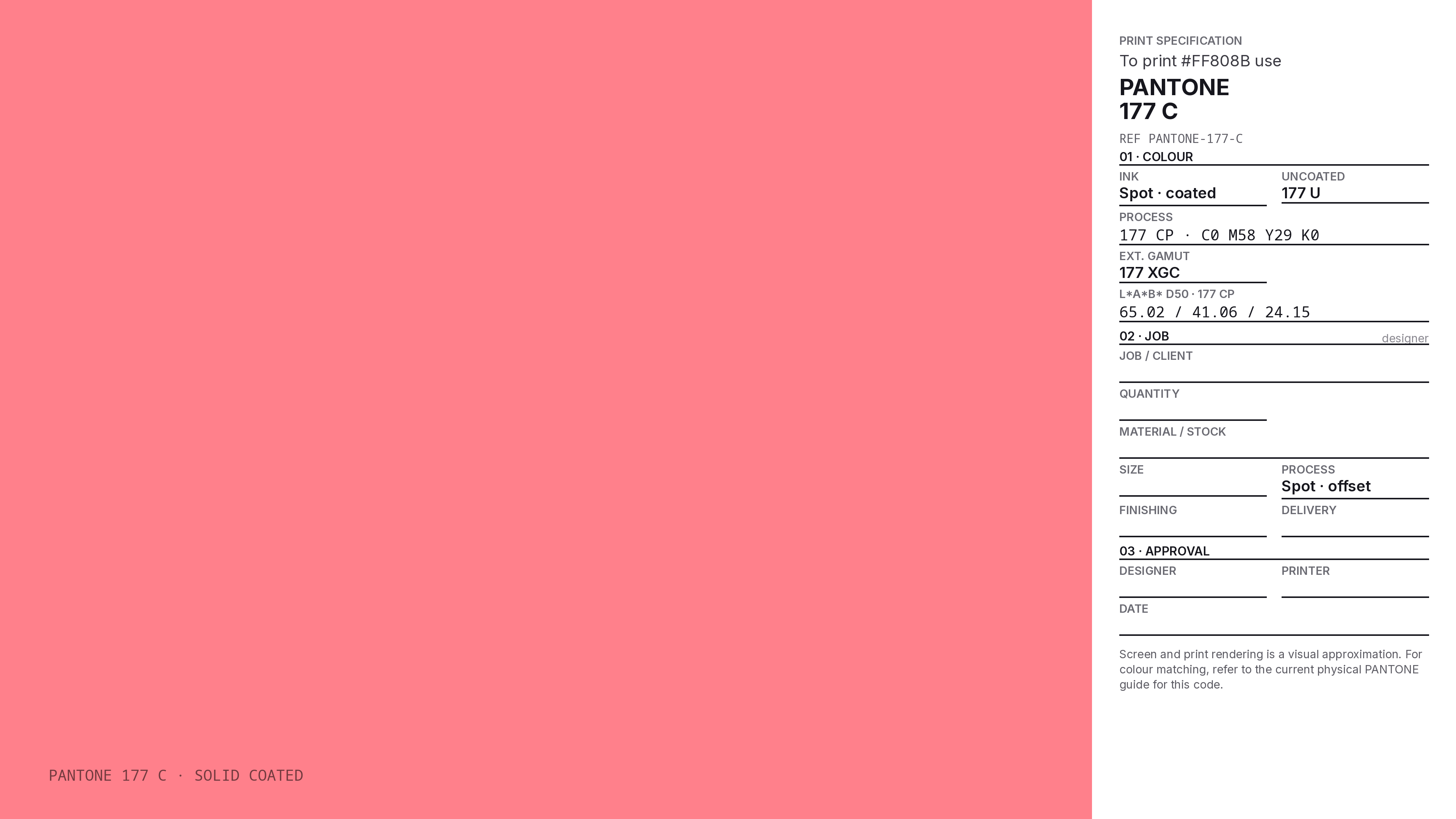 FF808B Hex Code (Camaron Pink Shade) — RGB, CMYK & HSL Color