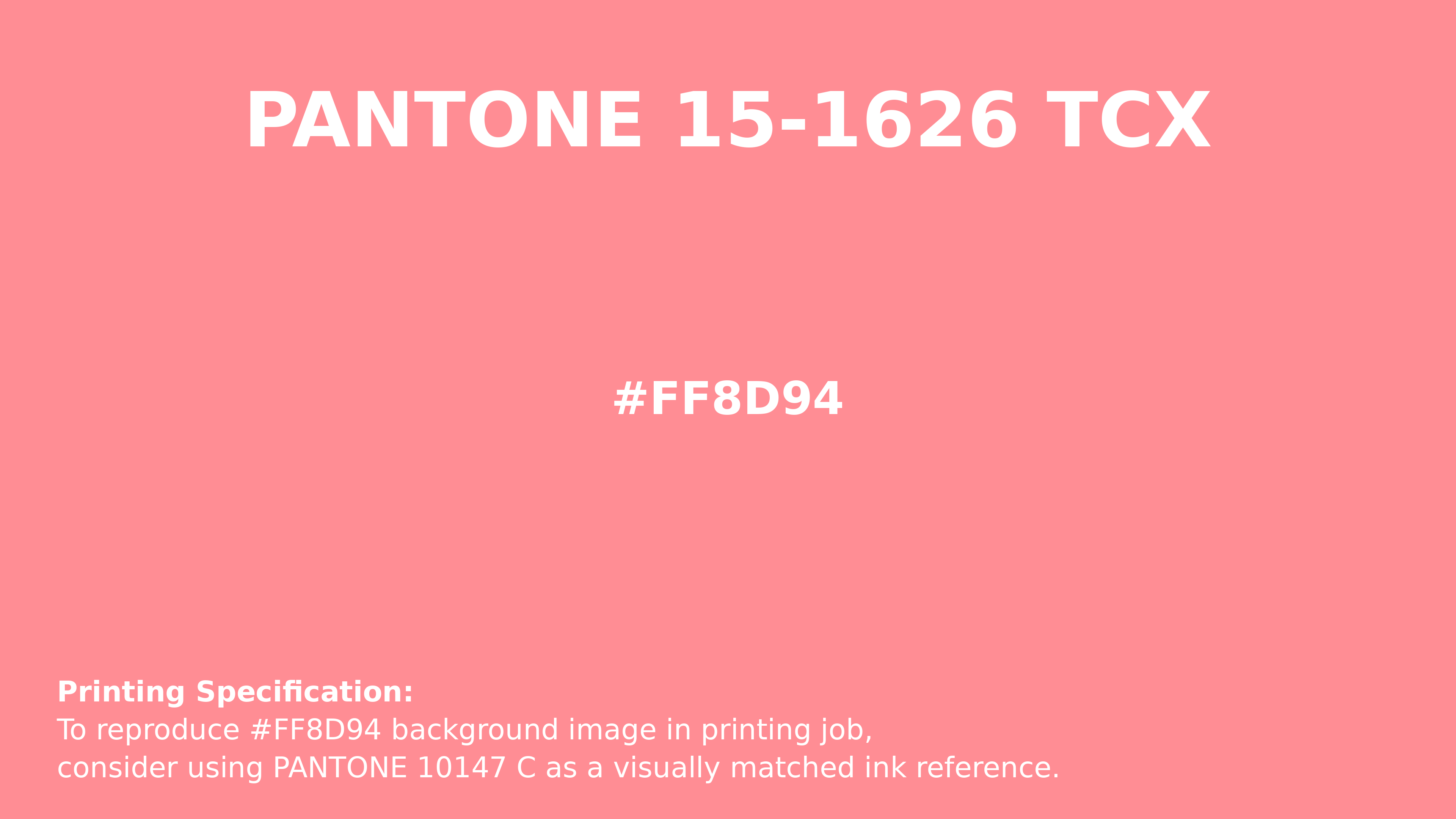 Professional Pantone color reference guide for Pantone 15-1626 Tcx Salmon Rose Color | Hex color Code #ff8d94. Perfect for printing specifications and color matching in production. #pantone #colormatching #printing #ff8d94