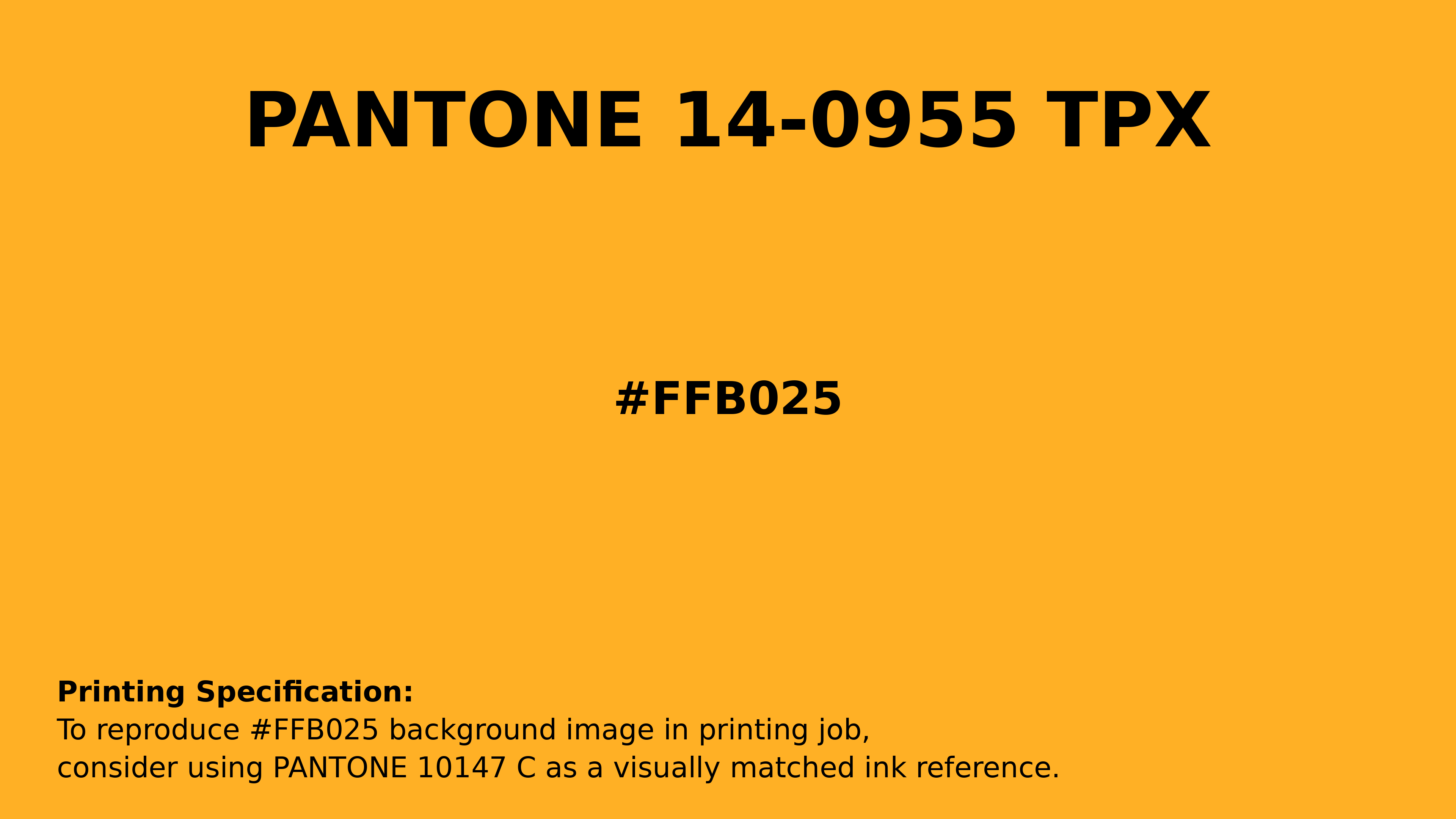 Hex Color #ffb025 | Printing Match PANTONE 14-0955 TPX | Color