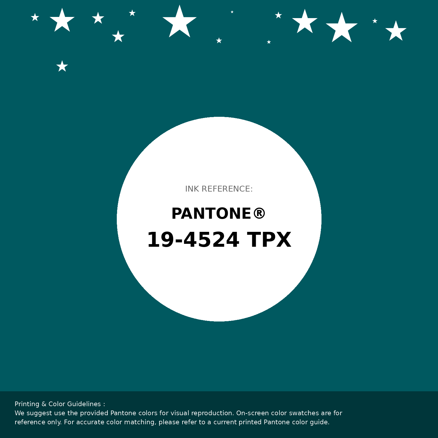 Beautiful Pantone swatch artwork featuring Pantone 19-4524 Tpx Shaded Spruce Color | Hex color Code #005960. Professional color swatch design perfect for designers and color enthusiasts. #pantone #colorswatch #designresource #005960