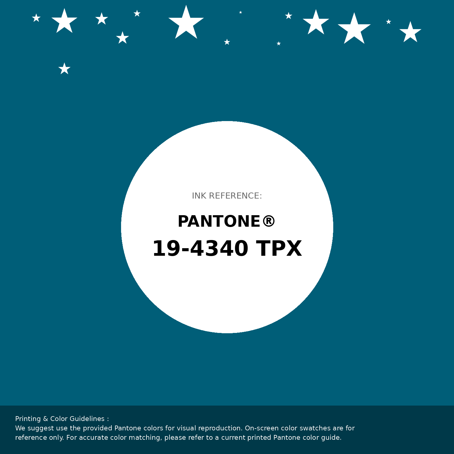 Beautiful Pantone swatch artwork featuring Pantone 19-4340 Tpx Lyons Blue Color | Hex color Code #005e78. Professional color swatch design perfect for designers and color enthusiasts. #pantone #colorswatch #designresource #005e78