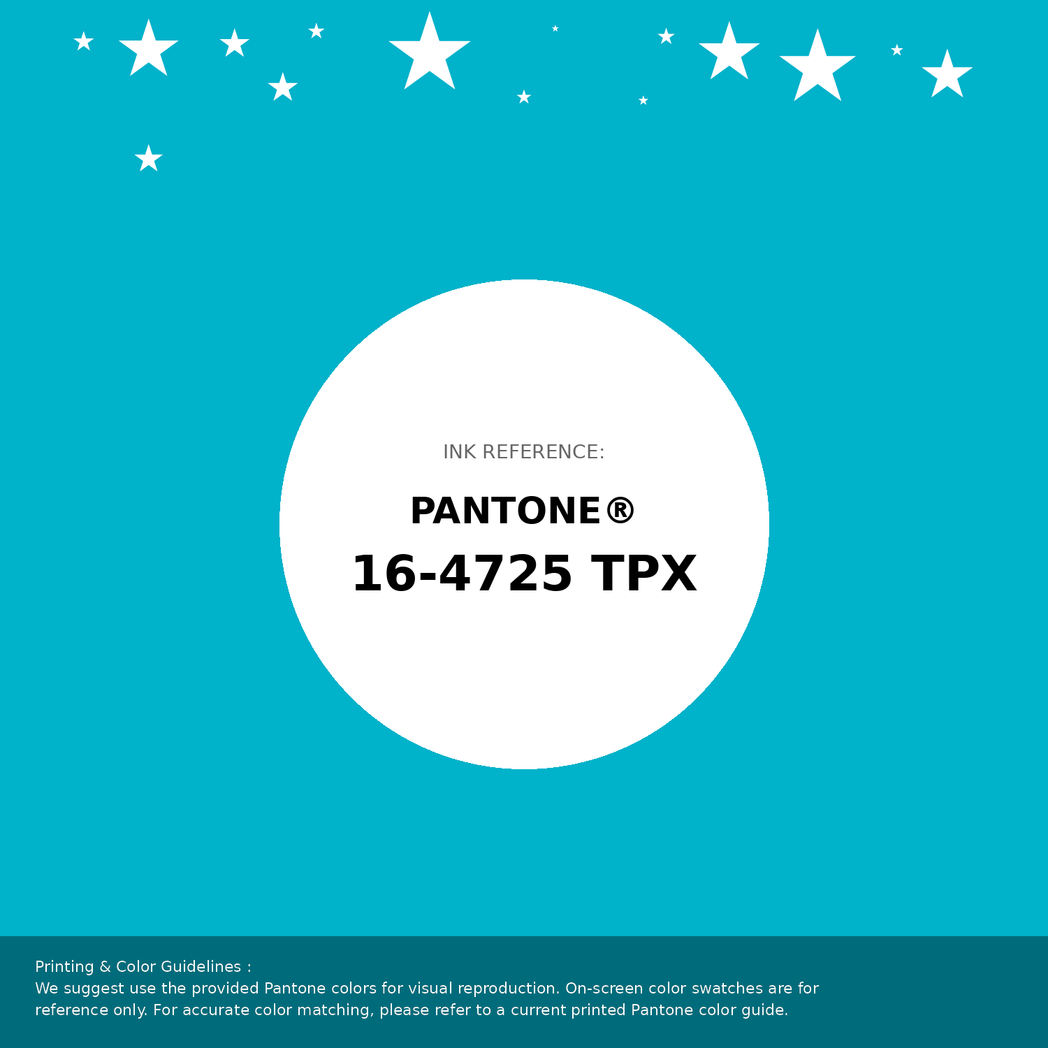 Beautiful Pantone swatch artwork featuring Pantone 16-4725 Tpx Scuba Blue Color | Hex color Code #00b2ca. Professional color swatch design perfect for designers and color enthusiasts. #pantone #colorswatch #designresource #00b2ca
