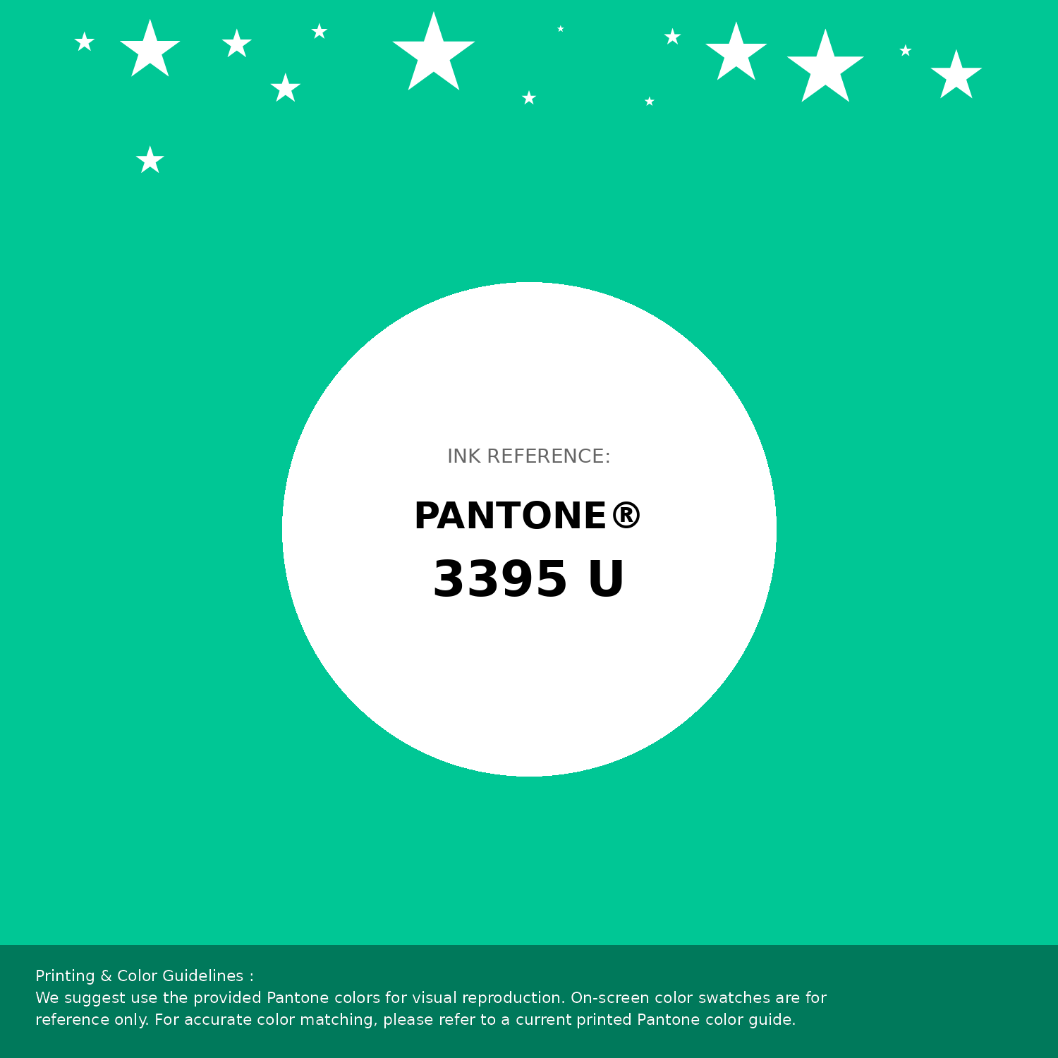 Beautiful Pantone swatch artwork featuring Pantone 3395 U Color | Hex color Code #00c795. Professional color swatch design perfect for designers and color enthusiasts. #pantone #colorswatch #designresource #00c795