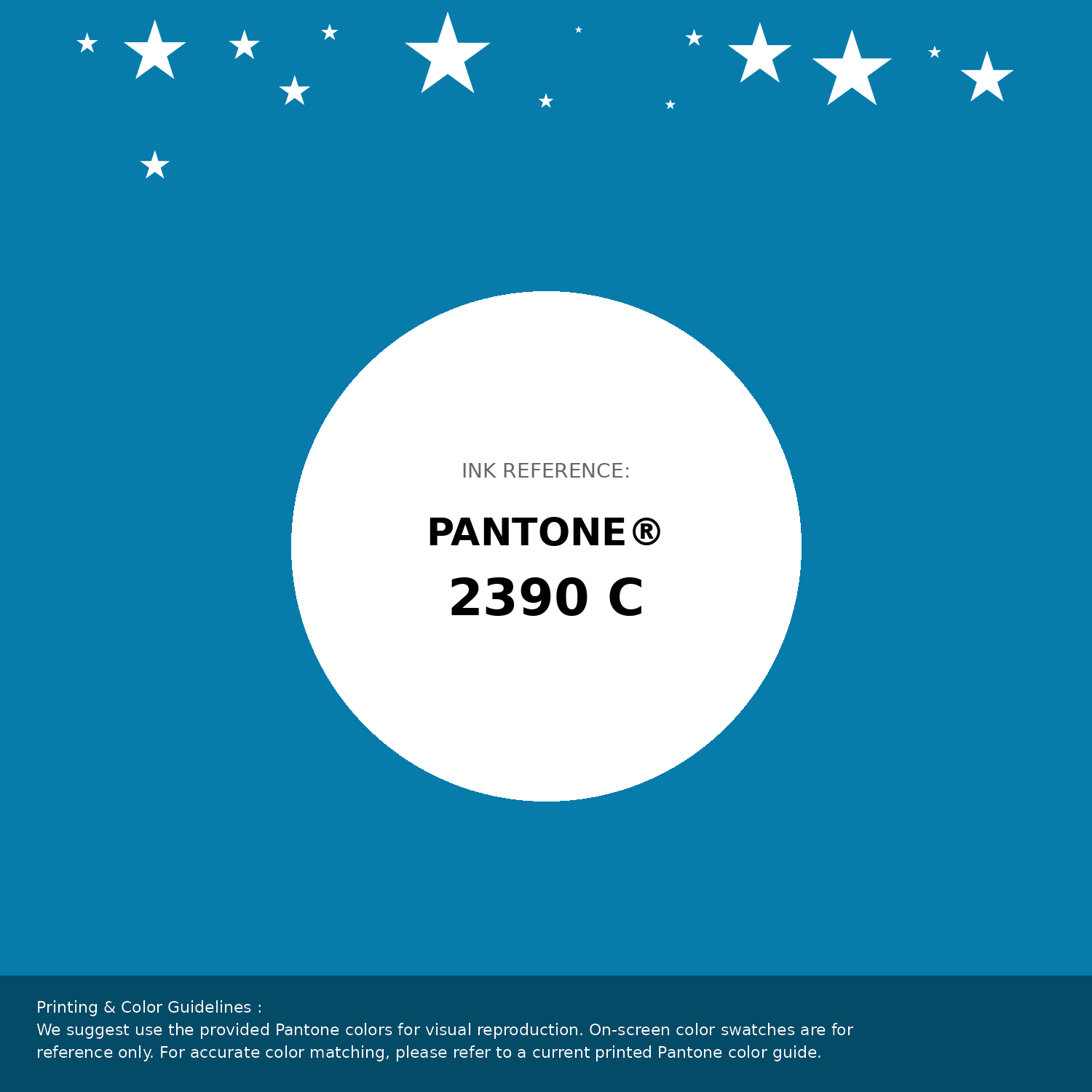 Beautiful Pantone swatch artwork featuring Pantone 2390 C Color | Hex color Code #077cab. Professional color swatch design perfect for designers and color enthusiasts. #pantone #colorswatch #designresource #077cab