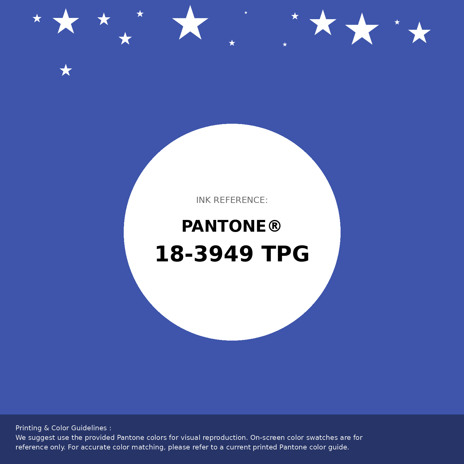 Beautiful Pantone swatch artwork featuring Pantone 18-3949 Tpg Dazzling Blue Color | Hex color Code #3e55ab. Professional color swatch design perfect for designers and color enthusiasts. #pantone #colorswatch #designresource #3e55ab