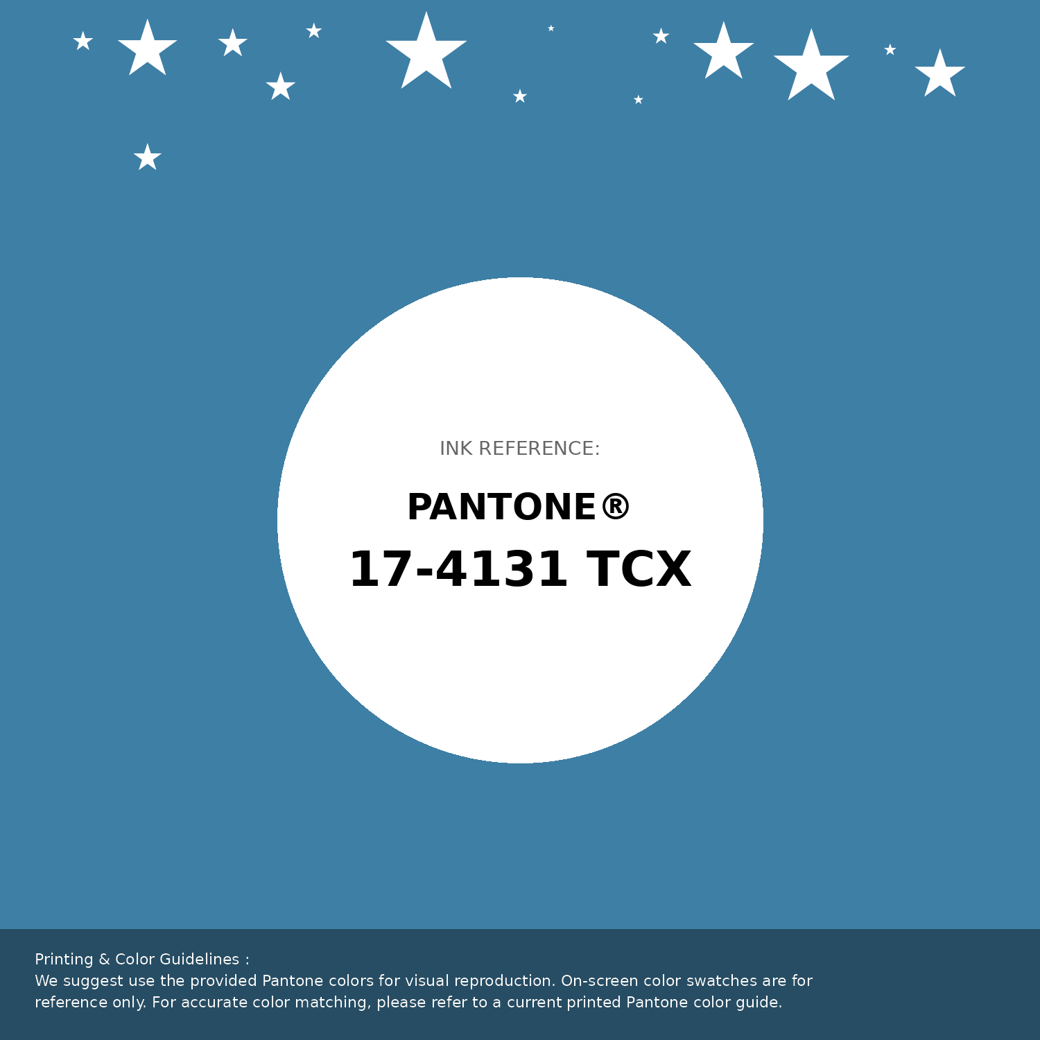 Beautiful Pantone swatch artwork featuring Pantone 17-4131 Tcx Cendre Blue Color | Hex color Code #3e7fa5. Professional color swatch design perfect for designers and color enthusiasts. #pantone #colorswatch #designresource #3e7fa5