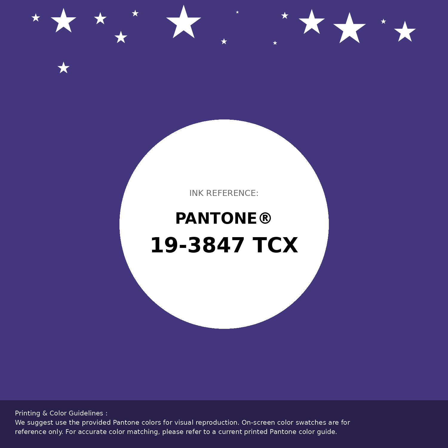 Beautiful Pantone swatch artwork featuring Pantone 19-3847 Tcx Deep Blue Color | Hex color Code #44377d. Professional color swatch design perfect for designers and color enthusiasts. #pantone #colorswatch #designresource #44377d