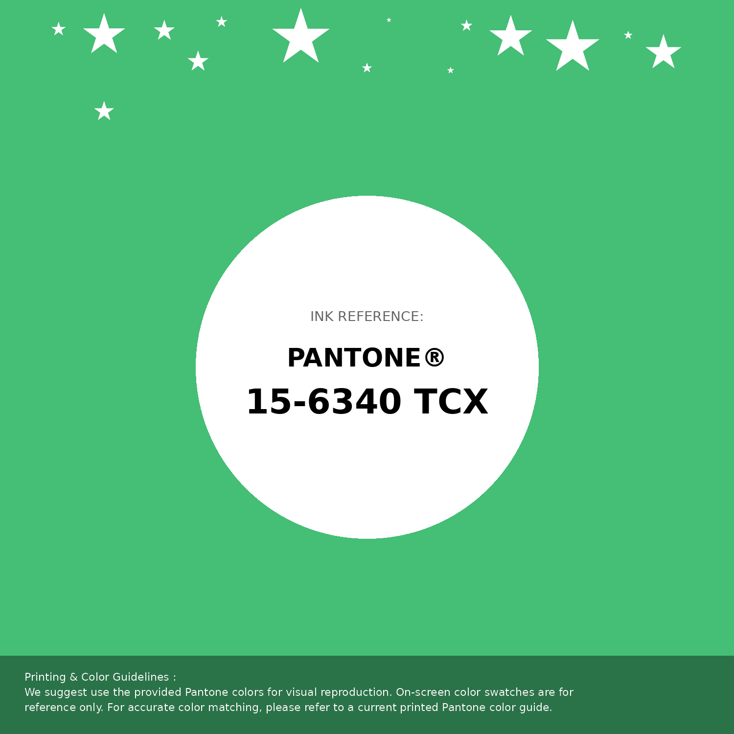 Beautiful Pantone swatch artwork featuring Pantone 15-6340 Tcx Irish Green Color | Hex color Code #45be76. Professional color swatch design perfect for designers and color enthusiasts. #pantone #colorswatch #designresource #45be76