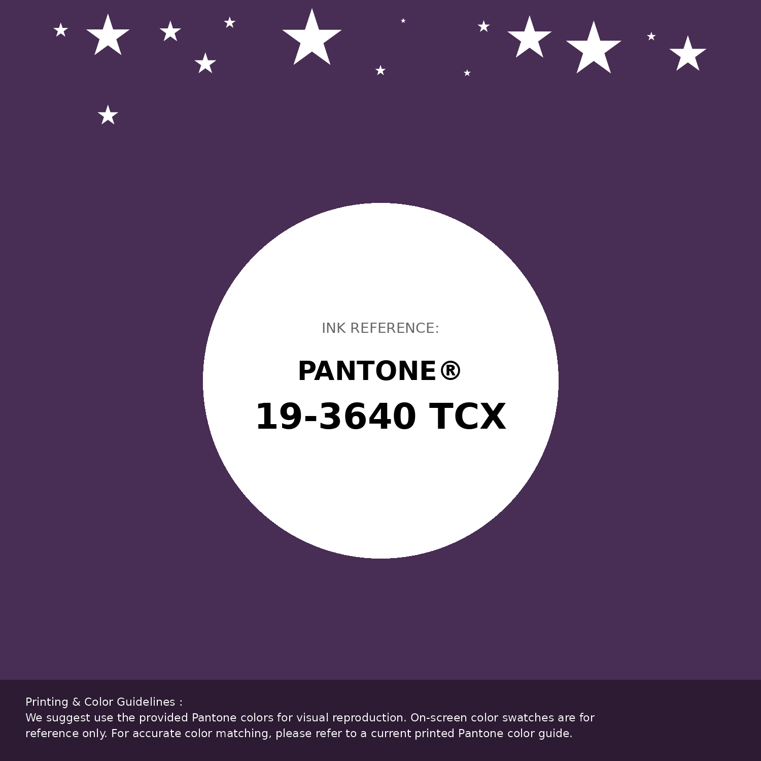 Beautiful Pantone swatch artwork featuring Pantone 19-3640 Tcx Crown Jewel Color | Hex color Code #482d54. Professional color swatch design perfect for designers and color enthusiasts. #pantone #colorswatch #designresource #482d54