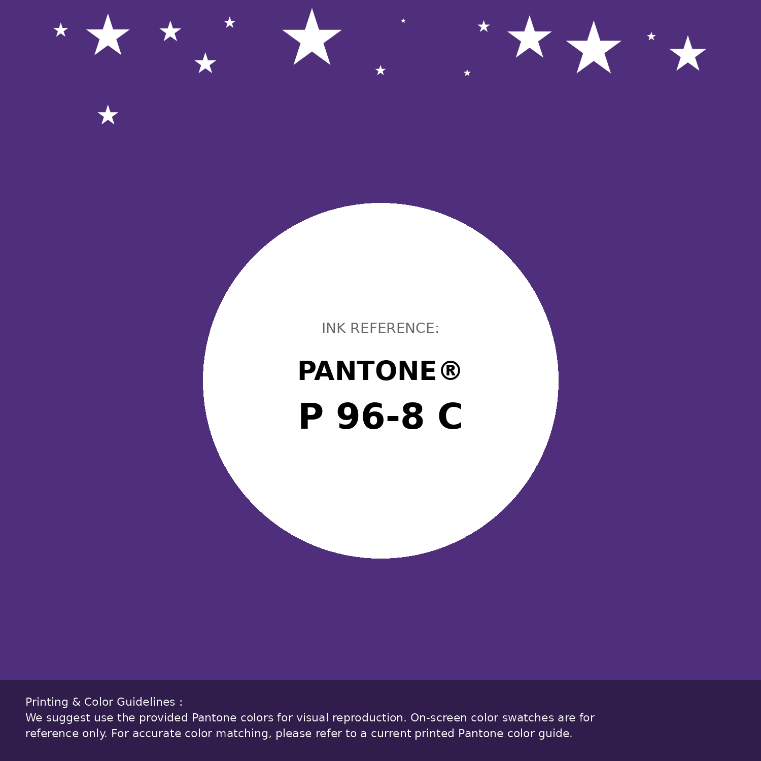Beautiful Pantone swatch artwork featuring Pantone P 96-8 C Color | Hex color Code #4f2f7c. Professional color swatch design perfect for designers and color enthusiasts. #pantone #colorswatch #designresource #4f2f7c