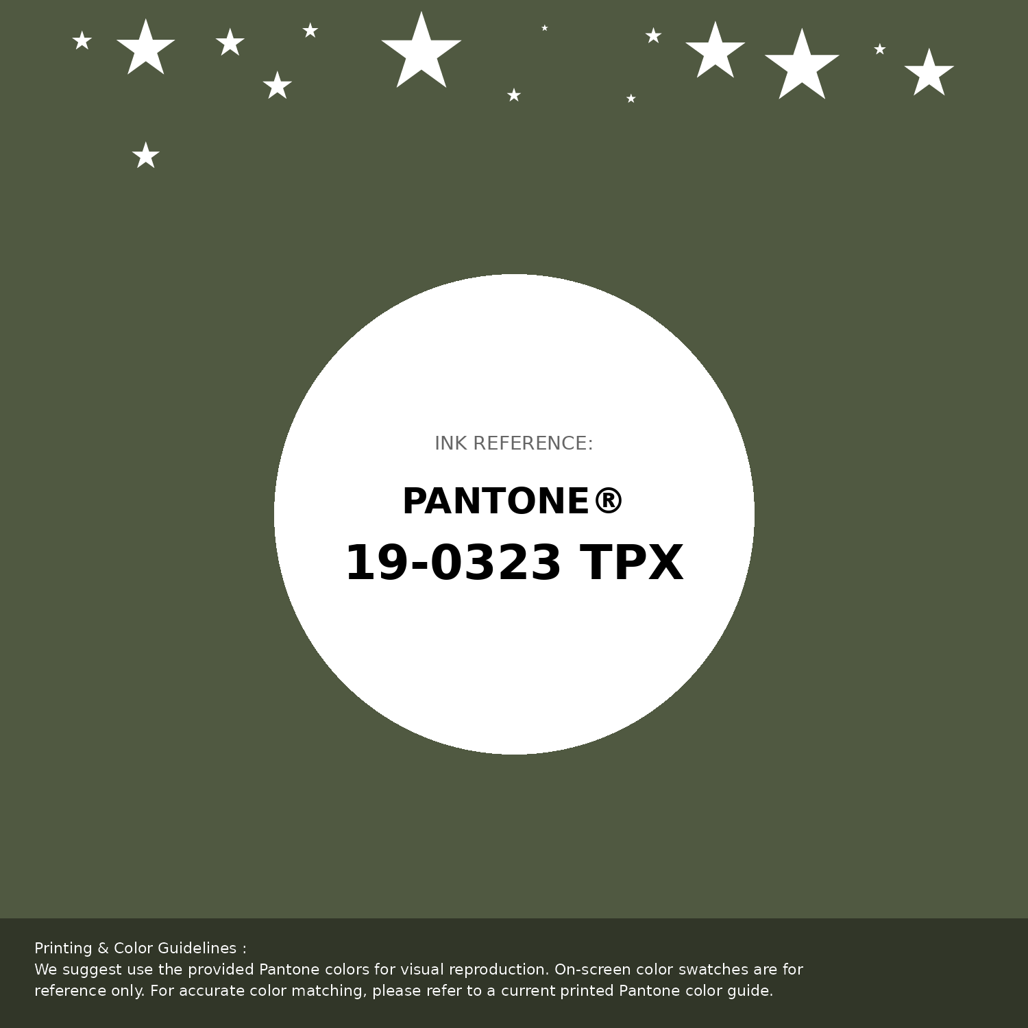 Hex Color #505941 | Printing Match PANTONE 19-0323 TPX | Color