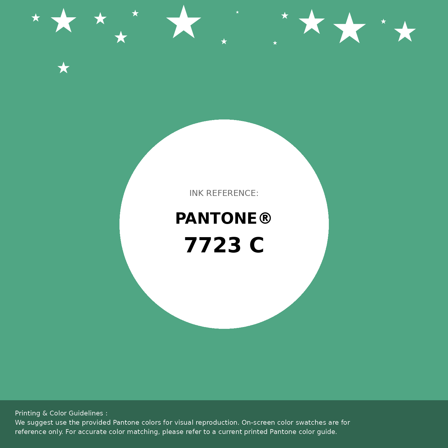 Beautiful Pantone swatch artwork featuring Pantone 7723 C Color | Hex color Code #50a684. Professional color swatch design perfect for designers and color enthusiasts. #pantone #colorswatch #designresource #50a684