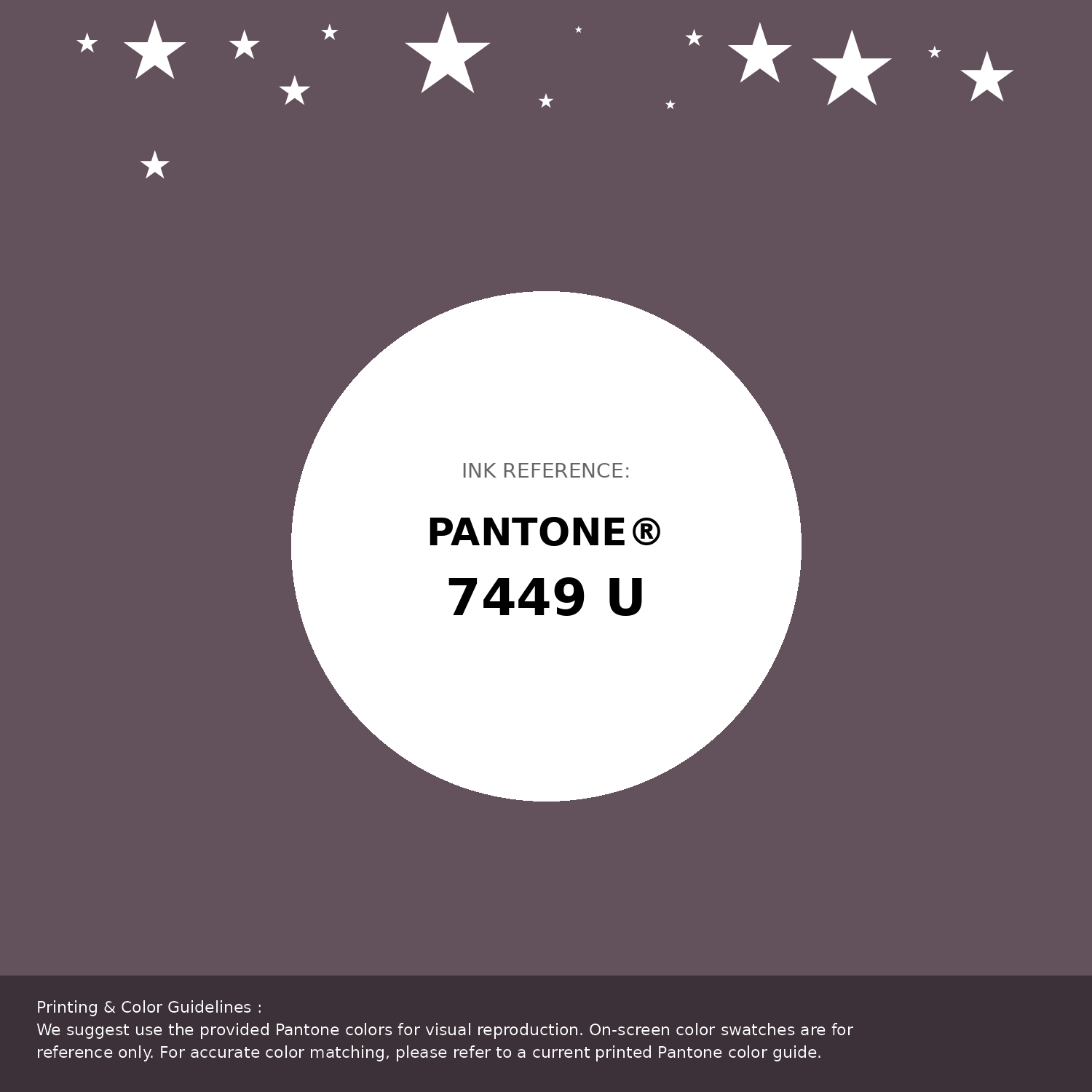 Beautiful Pantone swatch artwork featuring Pantone 7449 U Color | Hex color Code #63515c. Professional color swatch design perfect for designers and color enthusiasts. #pantone #colorswatch #designresource #63515c