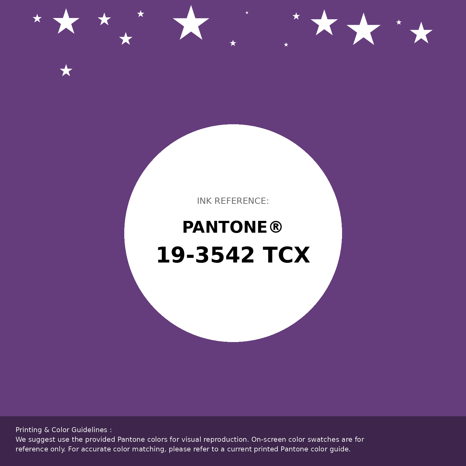 Beautiful Pantone swatch artwork featuring Pantone 19-3542 Tcx Pansy Color | Hex color Code #653d7c. Professional color swatch design perfect for designers and color enthusiasts. #pantone #colorswatch #designresource #653d7c