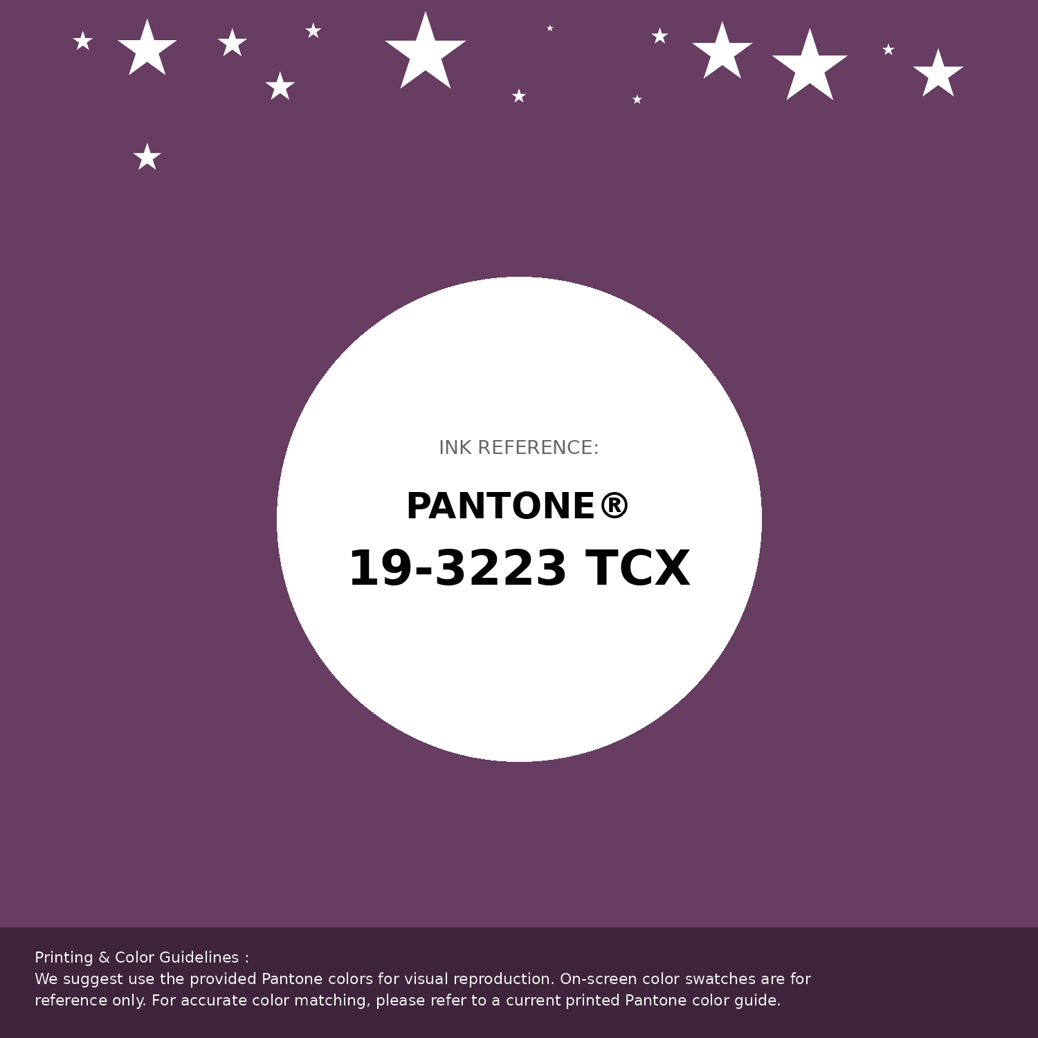 Hex Color #683d62 | Printing Match PANTONE 19-3223 TCX | Color