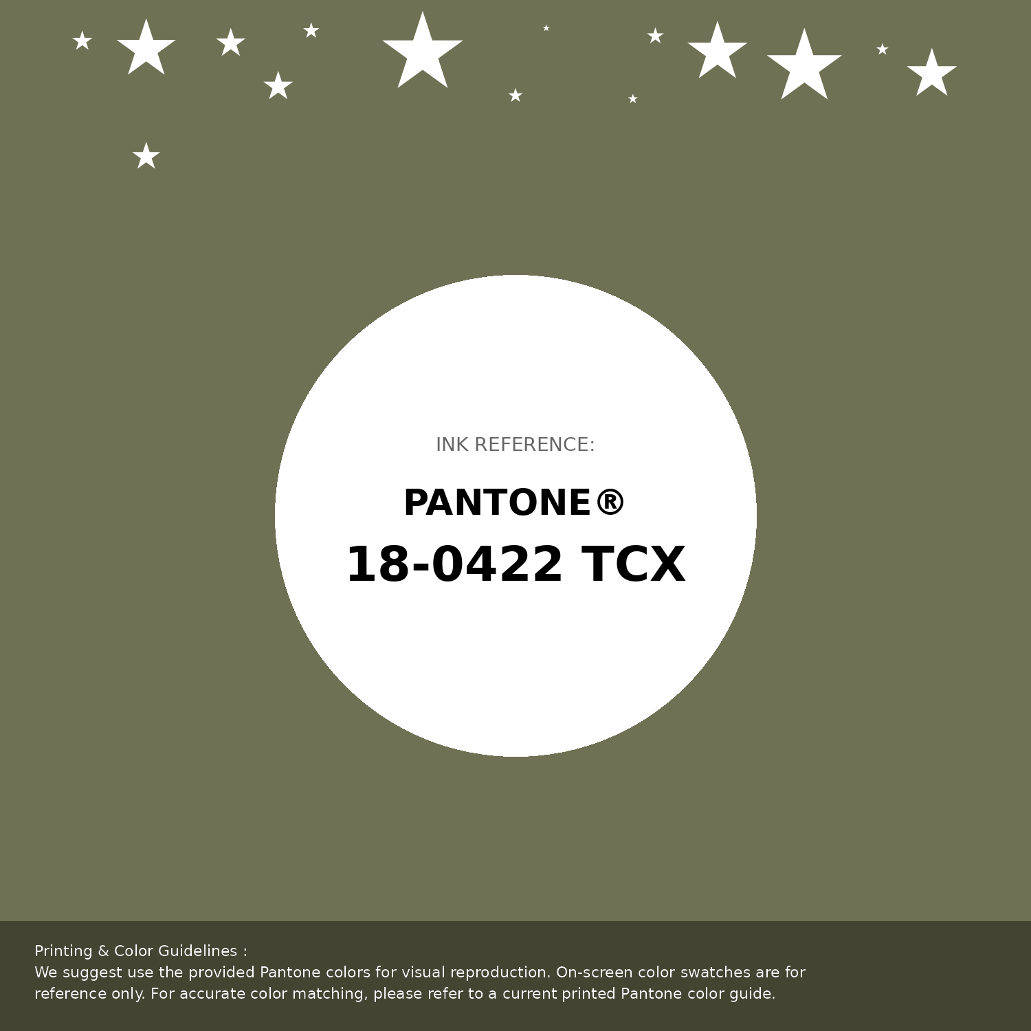 Hex Color #6e7153 | Printing Match PANTONE 18-0422 TCX | Color