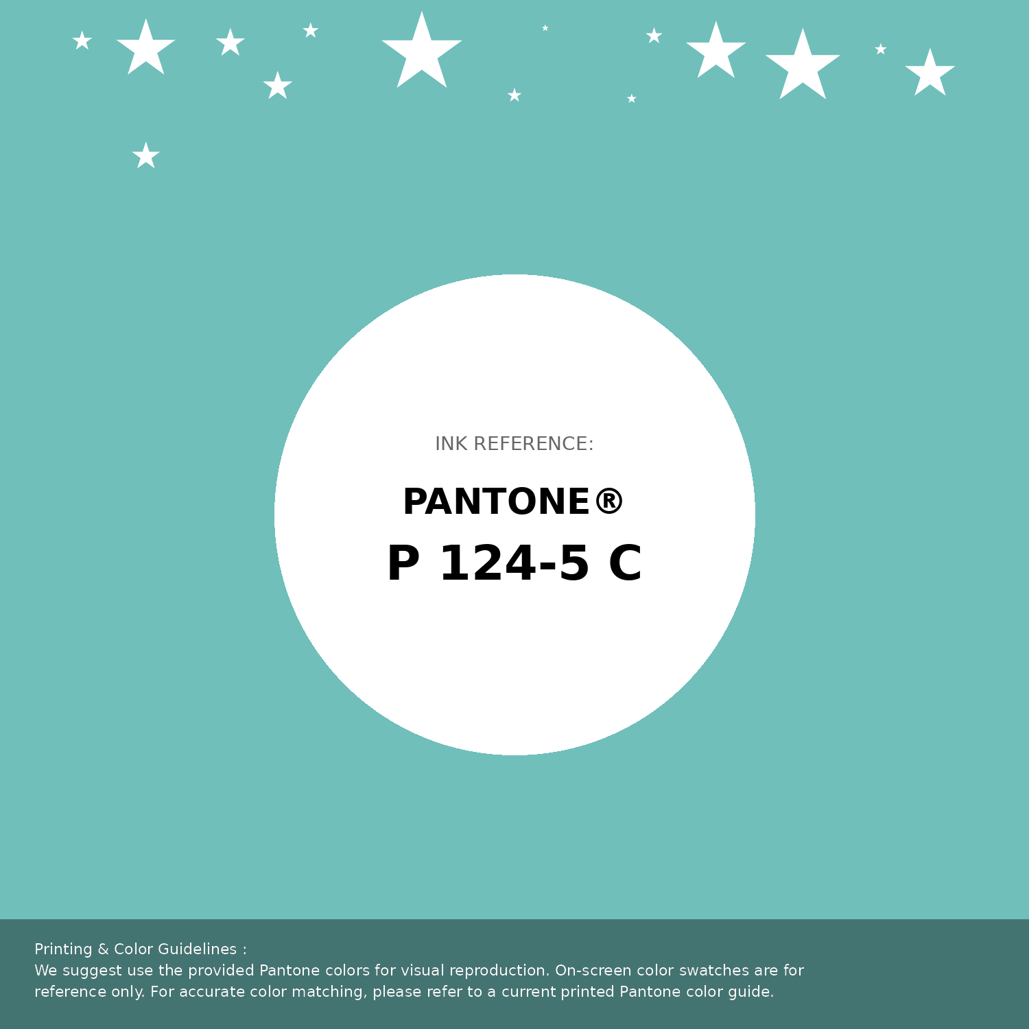 Beautiful Pantone swatch artwork featuring Pantone P 124-5 C Color | Hex color Code #70bfbb. Professional color swatch design perfect for designers and color enthusiasts. #pantone #colorswatch #designresource #70bfbb