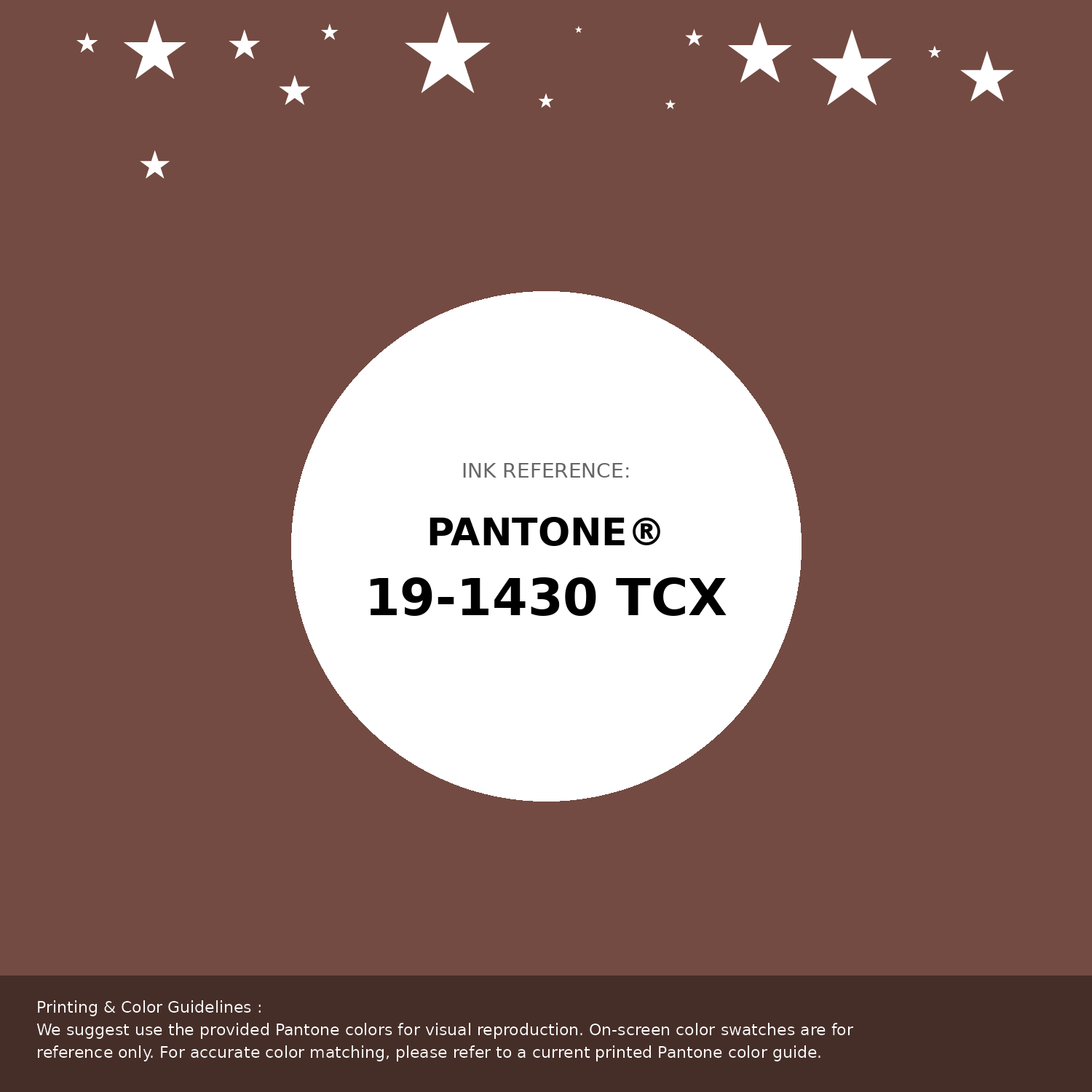 Hex Color #734B42 — Pantone 19-1430 TCX Match, RGB, CMYK