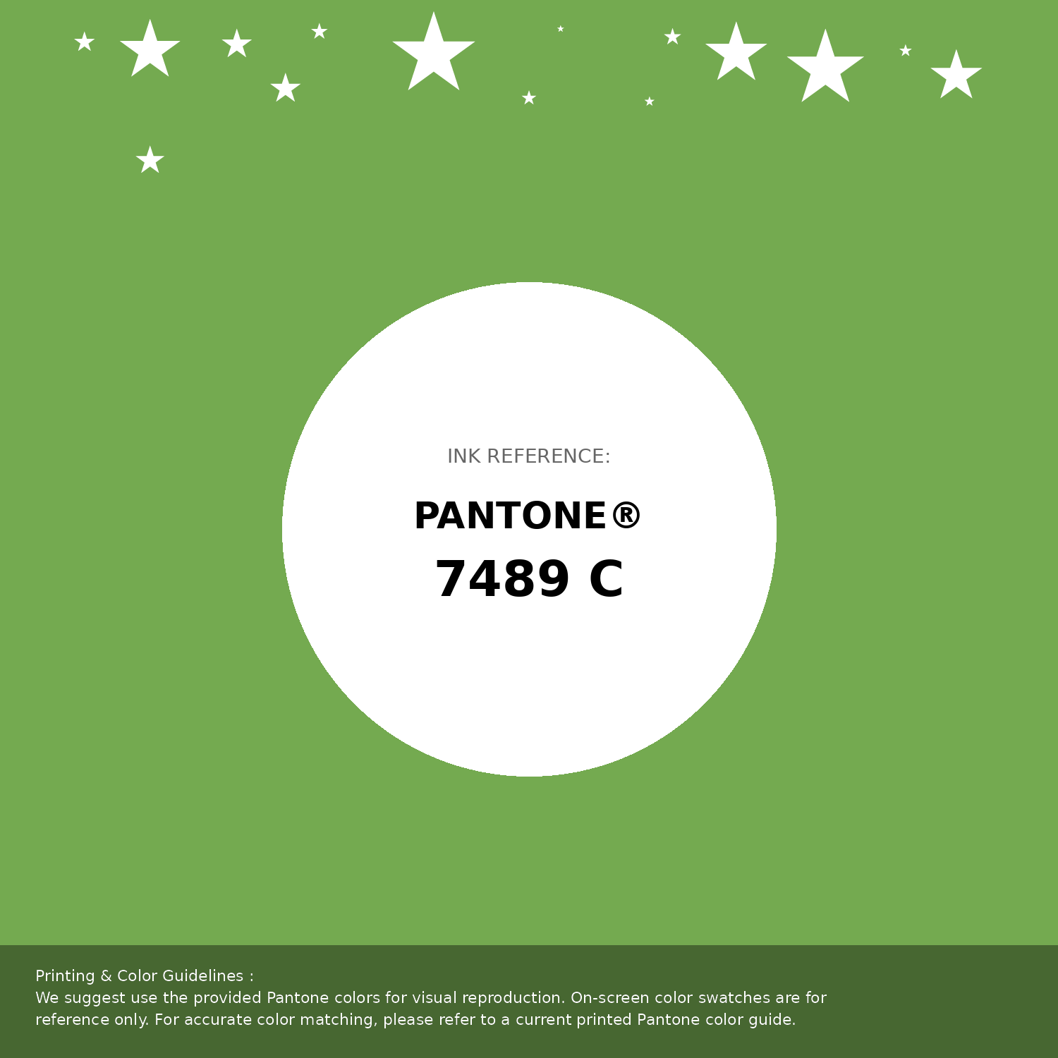 Hex Color #74aa50 | Printing Match PANTONE 7489 C | Color