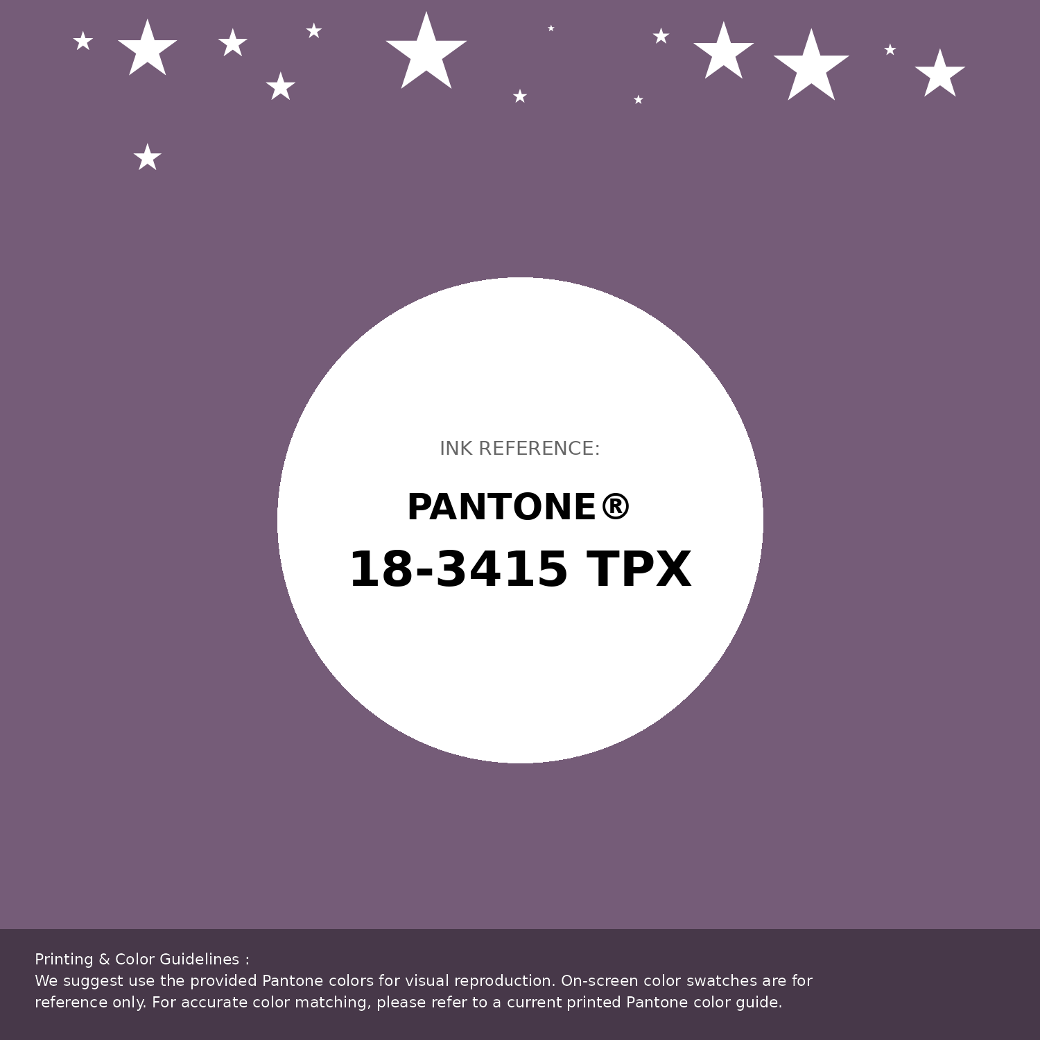 Beautiful Pantone swatch artwork featuring Pantone 18-3415 Tpx Grape Jam Color | Hex color Code #755c78. Professional color swatch design perfect for designers and color enthusiasts. #pantone #colorswatch #designresource #755c78