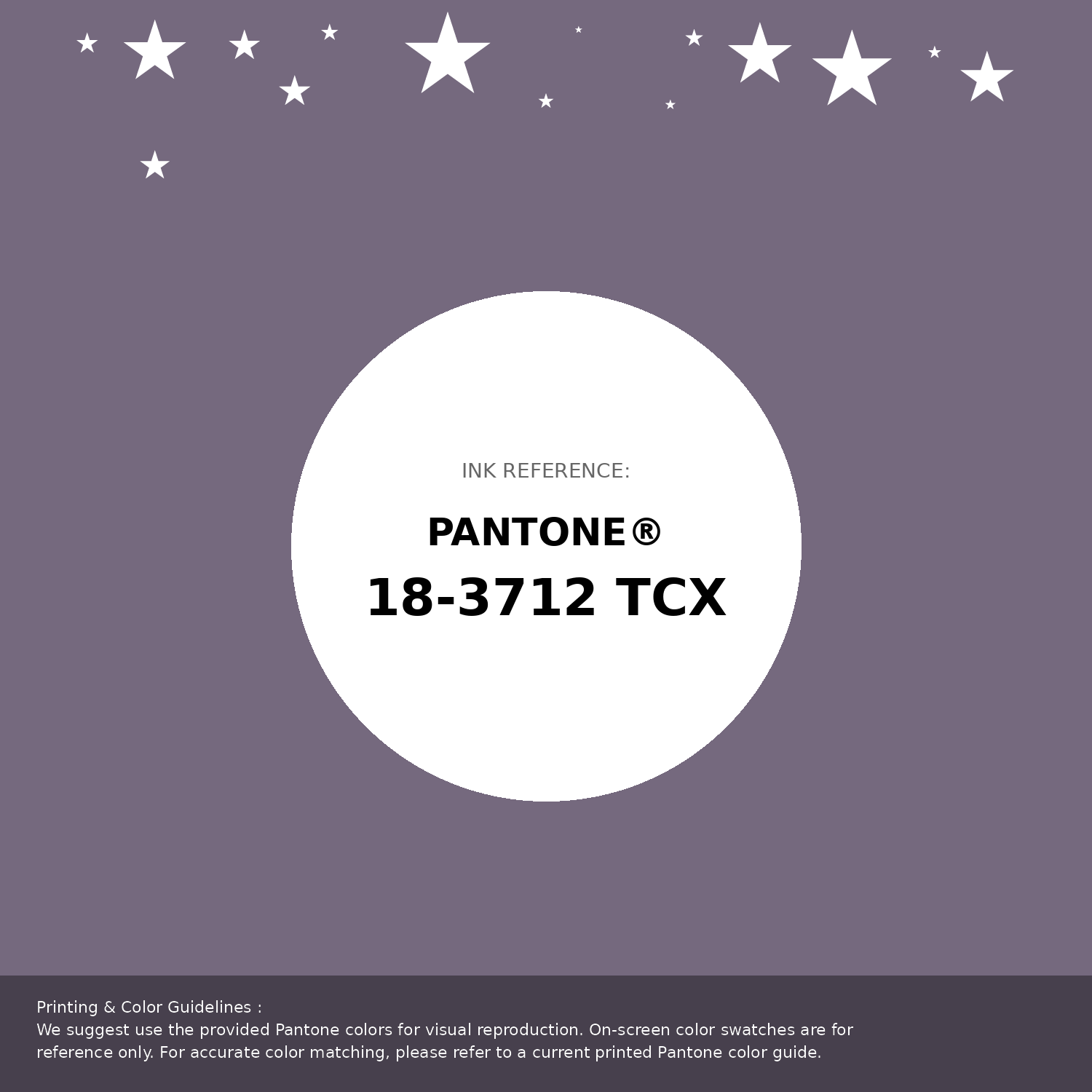 Beautiful Pantone swatch artwork featuring Pantone 18-3712 Tcx Purple Sage Color | Hex color Code #75697e. Professional color swatch design perfect for designers and color enthusiasts. #pantone #colorswatch #designresource #75697e