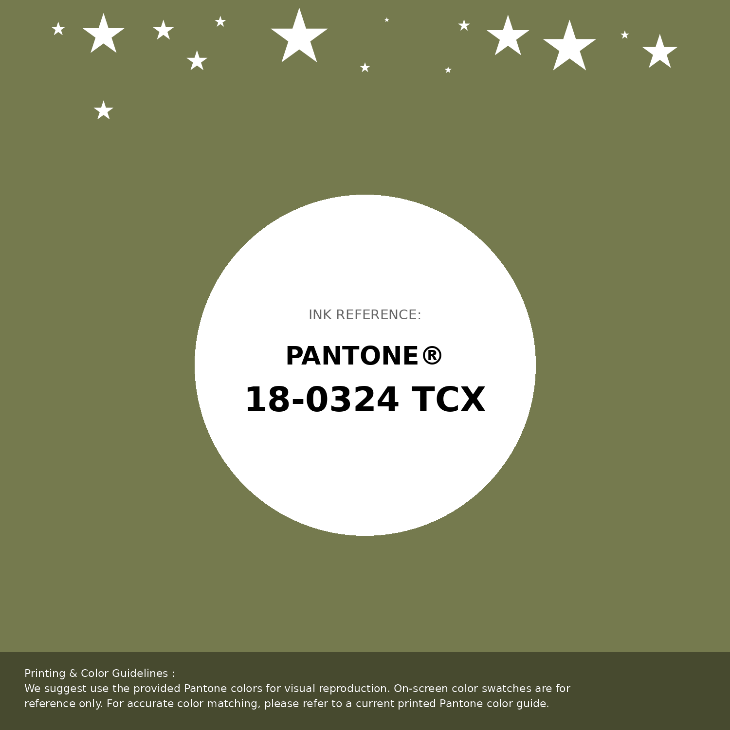 Beautiful Pantone swatch artwork featuring Pantone 18-0324 Tcx Calliste Green Color | Hex color Code #757a4e. Professional color swatch design perfect for designers and color enthusiasts. #pantone #colorswatch #designresource #757a4e
