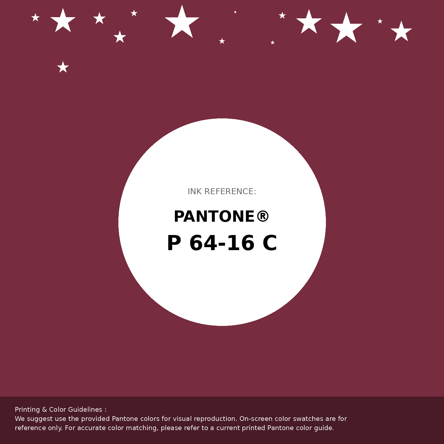 Beautiful Pantone swatch artwork featuring Pantone P 64-16 C Color | Hex color Code #772c3f. Professional color swatch design perfect for designers and color enthusiasts. #pantone #colorswatch #designresource #772c3f