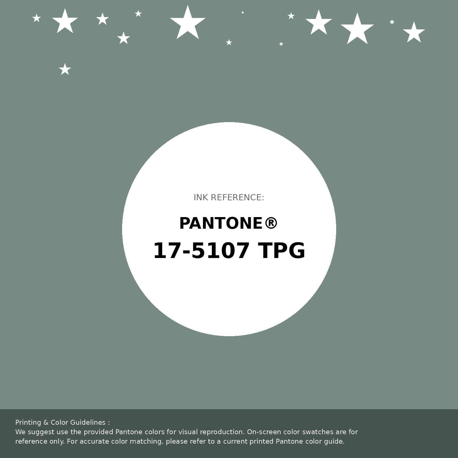 Beautiful Pantone swatch artwork featuring Pantone 17-5107 Tpg Chinois Green Color | Hex color Code #778a86. Professional color swatch design perfect for designers and color enthusiasts. #pantone #colorswatch #designresource #778a86