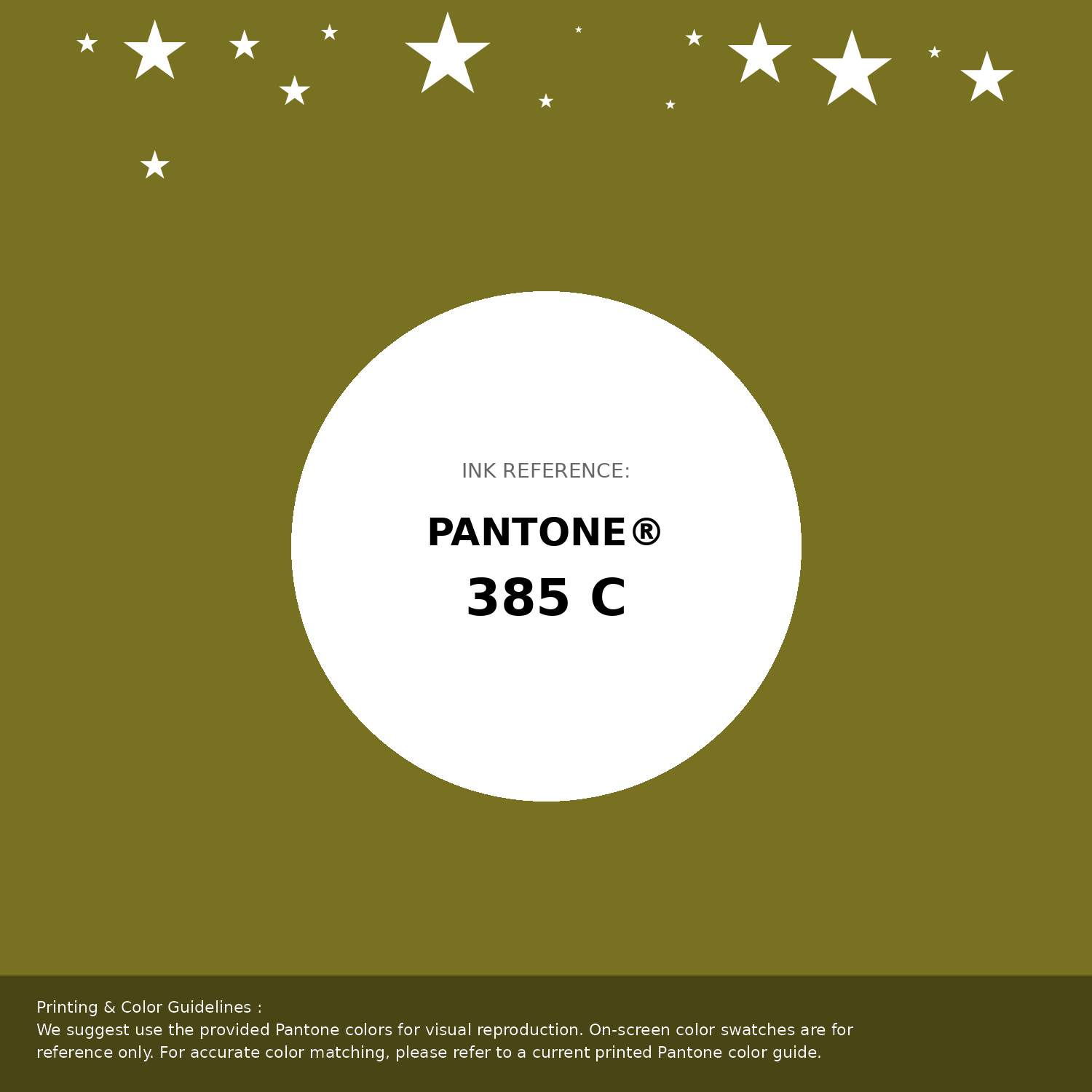 Beautiful Pantone swatch artwork featuring Pantone 385 C Color | Hex color Code #787121. Professional color swatch design perfect for designers and color enthusiasts. #pantone #colorswatch #designresource #787121