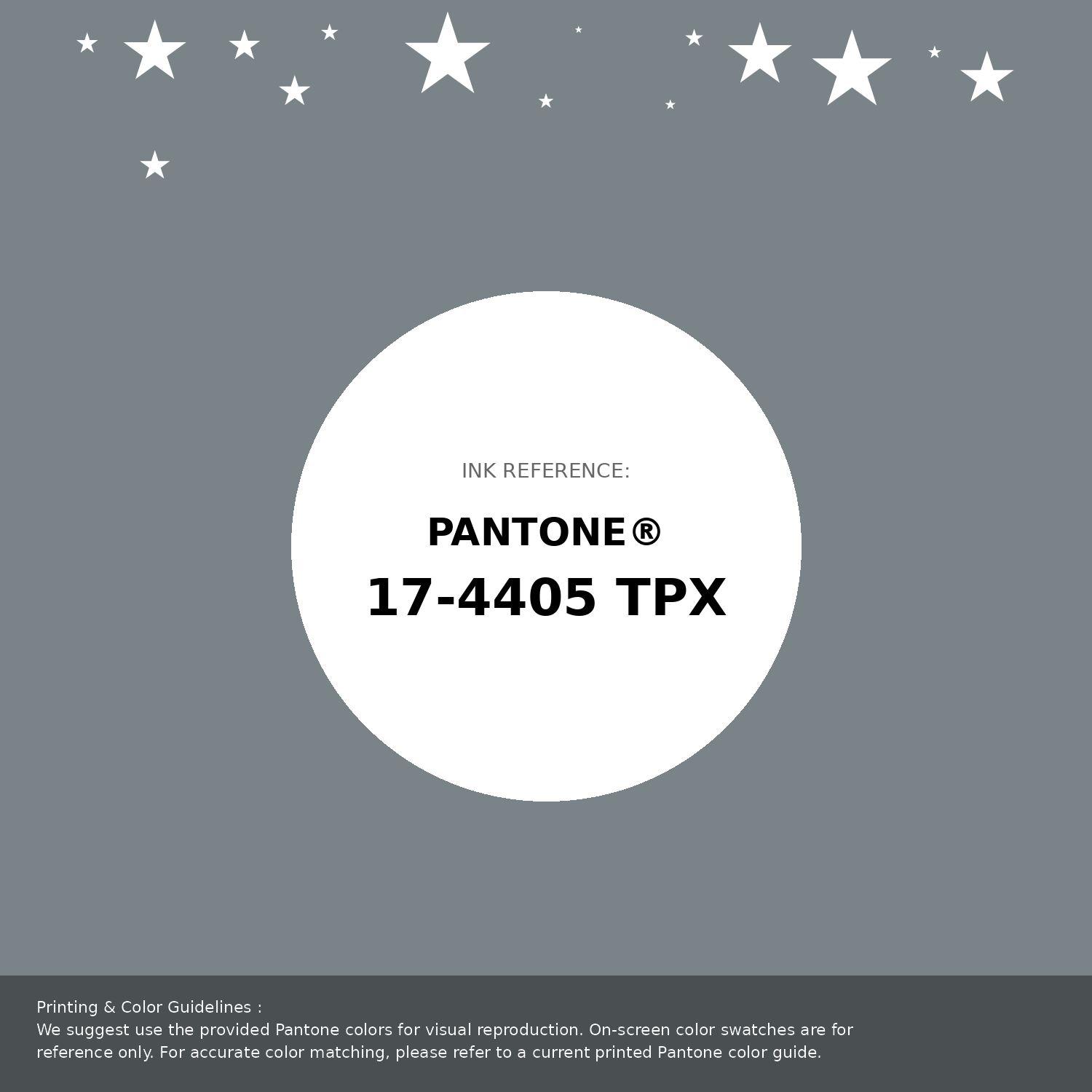 Beautiful Pantone swatch artwork featuring Pantone 17-4405 Tpx Monument Color | Hex color Code #7a8387. Professional color swatch design perfect for designers and color enthusiasts. #pantone #colorswatch #designresource #7a8387