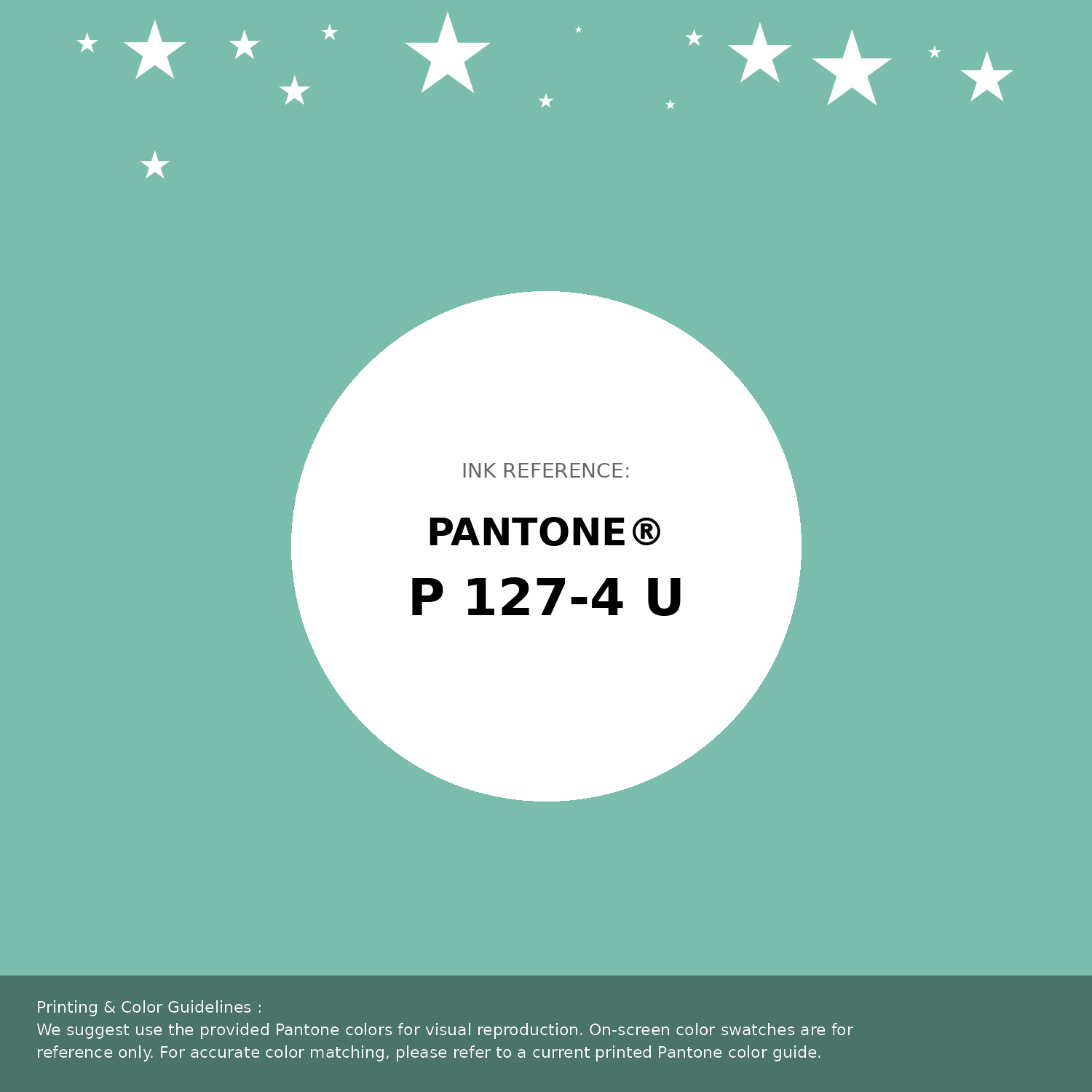 Beautiful Pantone swatch artwork featuring Pantone P 127-4 U Color | Hex color Code #7abdac. Professional color swatch design perfect for designers and color enthusiasts. #pantone #colorswatch #designresource #7abdac