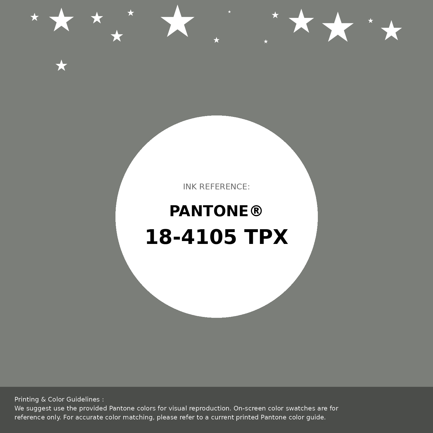 Beautiful Pantone swatch artwork featuring Pantone 18-4105 Tpx Moon Mist Color | Hex color Code #7b7e79. Professional color swatch design perfect for designers and color enthusiasts. #pantone #colorswatch #designresource #7b7e79